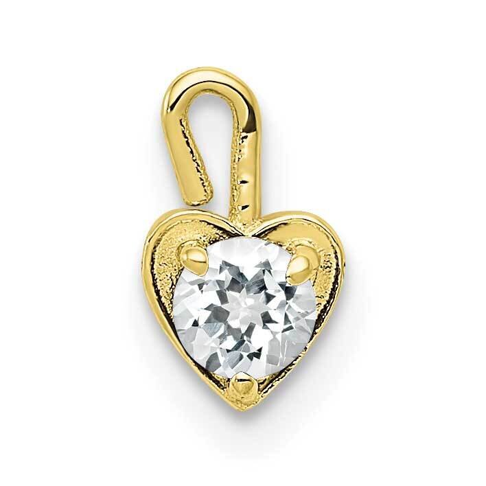 April Synthetic Birthstone Heart Charm 10k Gold 10M346