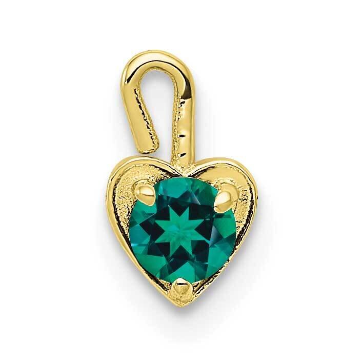 May Green Crystal Birthstone Heart Charm 10k Gold 10M347
