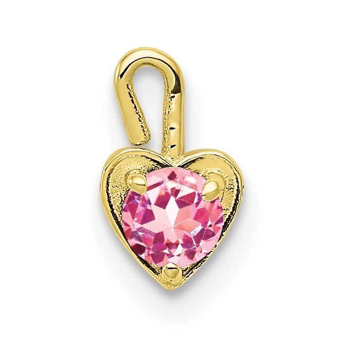 October Synthetic Birthstone Heart Charm 10k Gold 10M348