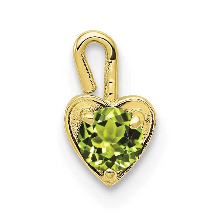 August Synthetic Birthstone Heart Charm 10k Gold 10M353