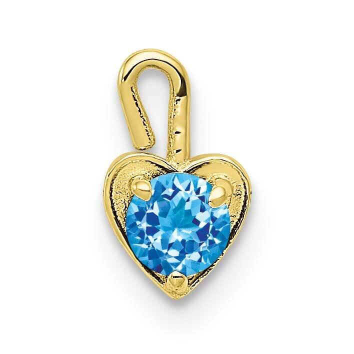 December Synthetic Birthstone Heart Charm 10k Gold 10M354