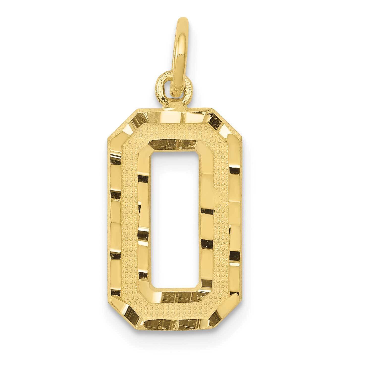 Diamond-Cut Number 0 Charm 10k Gold Casted Medium 10MN00, MPN: 10MN00,
