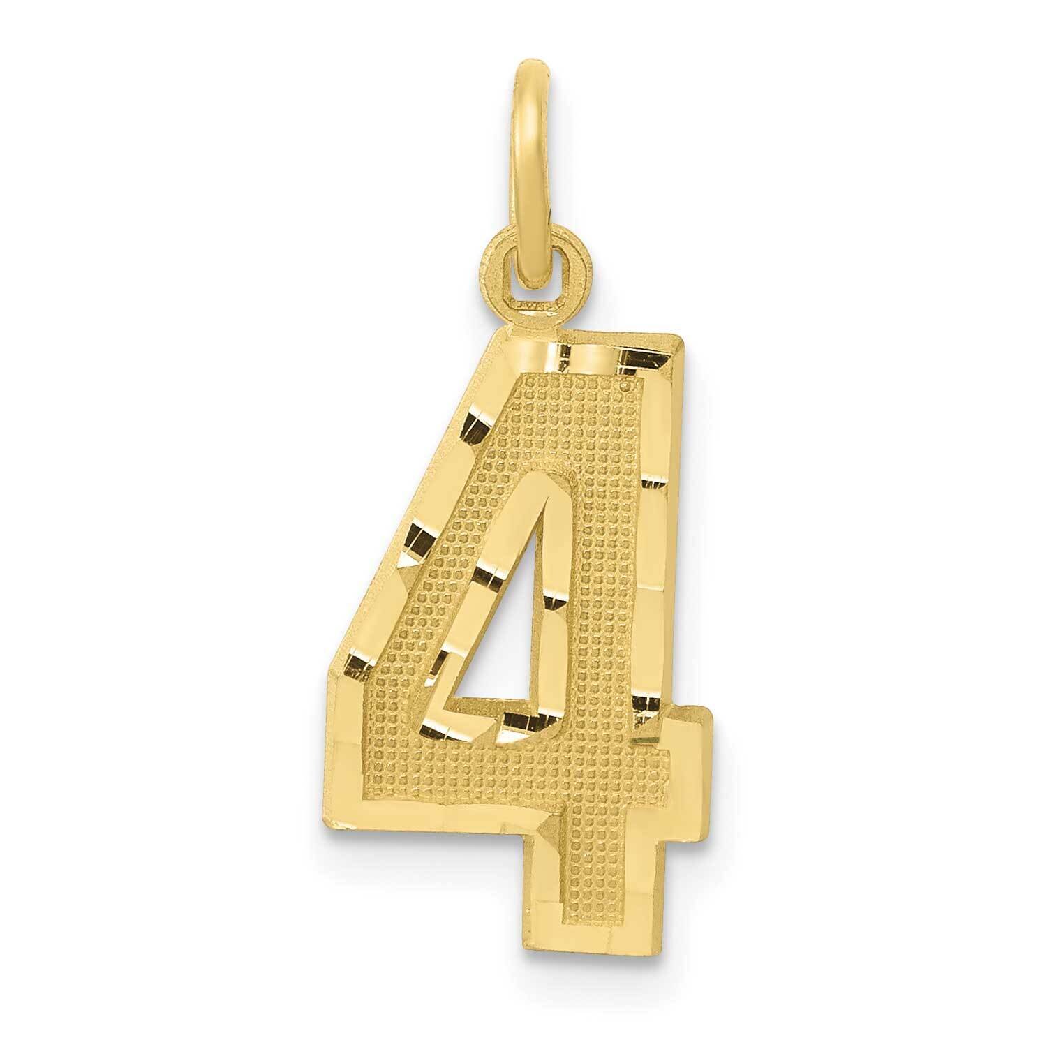 Diamond-Cut Number 4 Charm 10k Gold Casted Medium 10MN04, MPN: 10MN04,