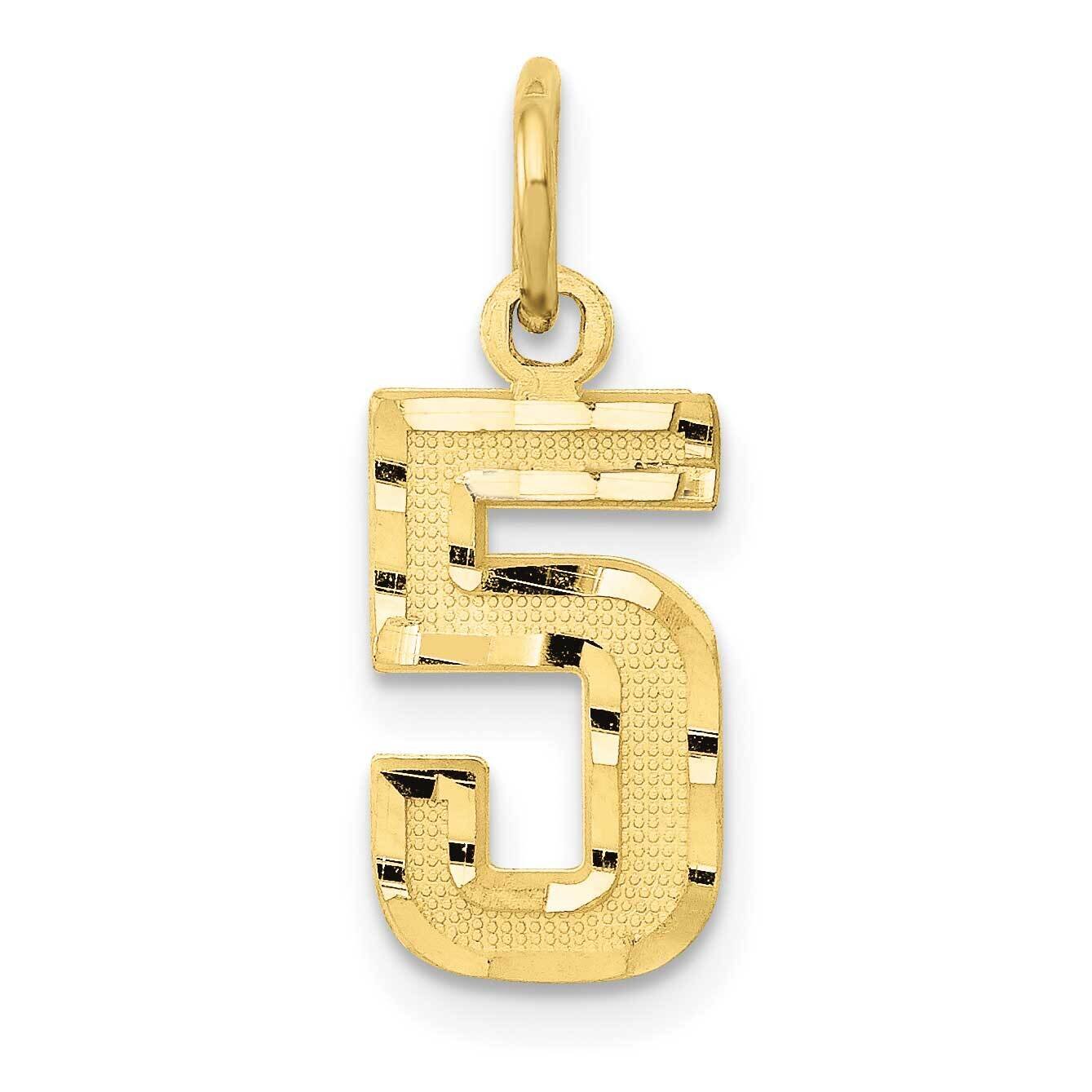 Diamond-Cut Number 5 Charm 10k Gold Casted Small 10SN05, MPN: 10SN05,