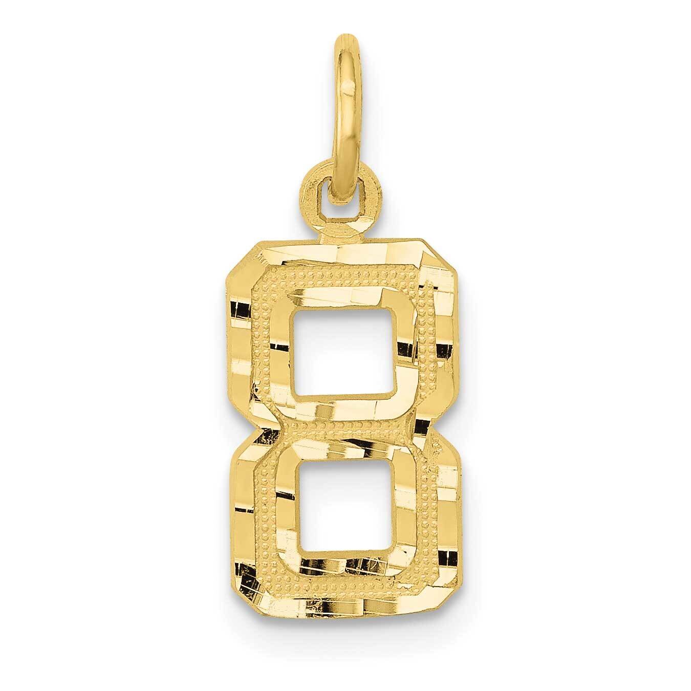 Diamond-Cut Number 8 Charm 10k Gold Casted Small 10SN08