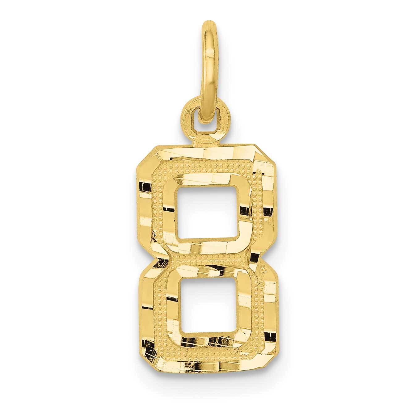 Diamond-Cut Number 8 Charm 10k Gold Casted Small 10SN08, MPN: 10SN08,