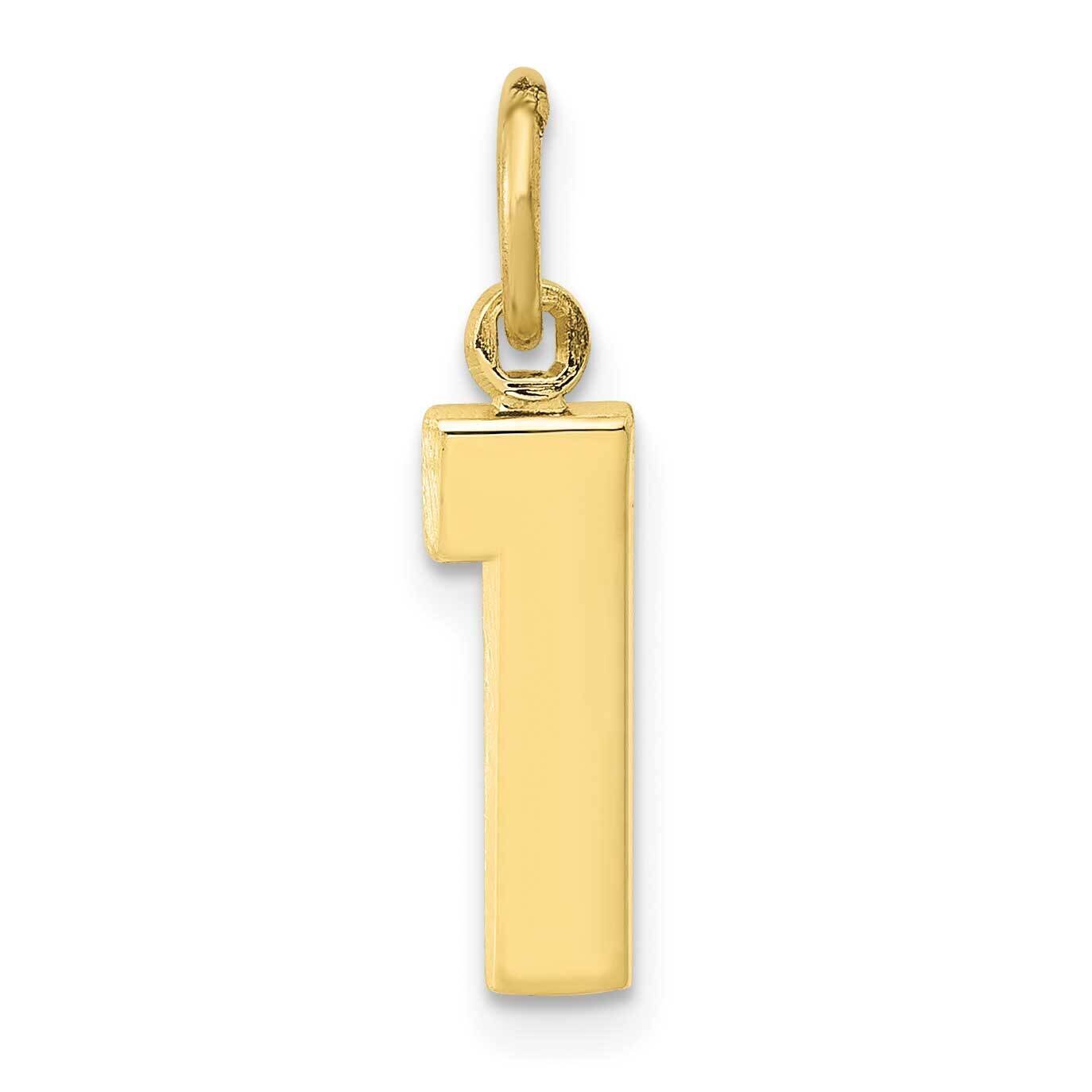 Polished Number 1 Charm 10k Gold Casted Small 10SP01, MPN: 10SP01,