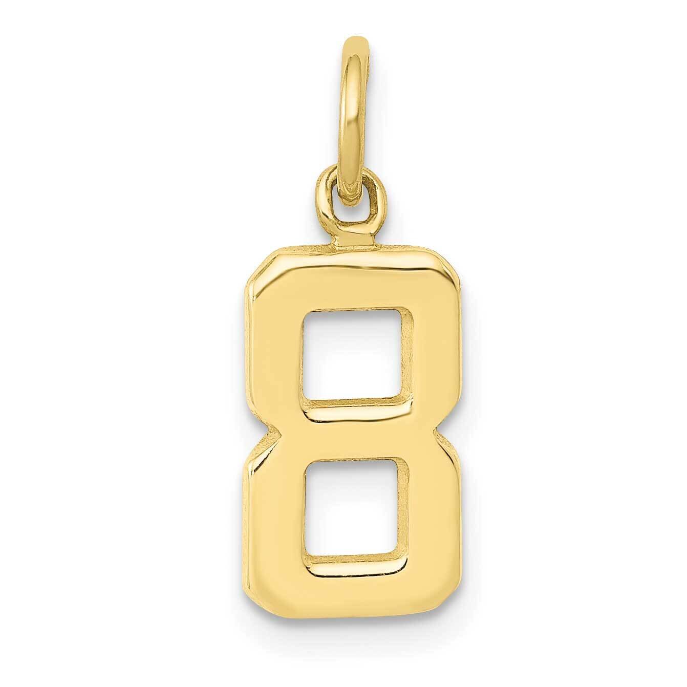 Polished Number 8 Charm 10k Gold Casted Small 10SP08, MPN: 10SP08,