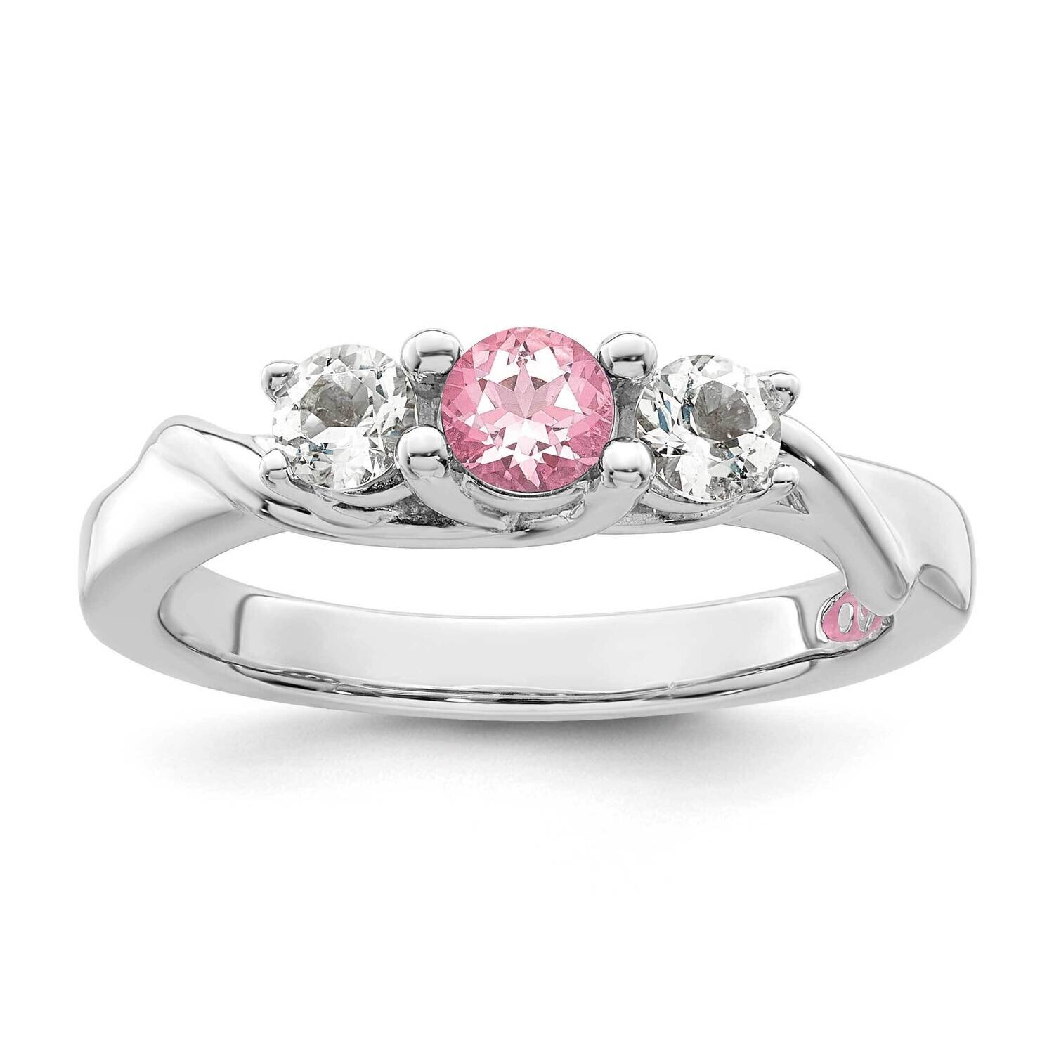 Survivor Collection Clear Pink Swarovski Topaz Joanna Ring 10k White Gold 10SV240W