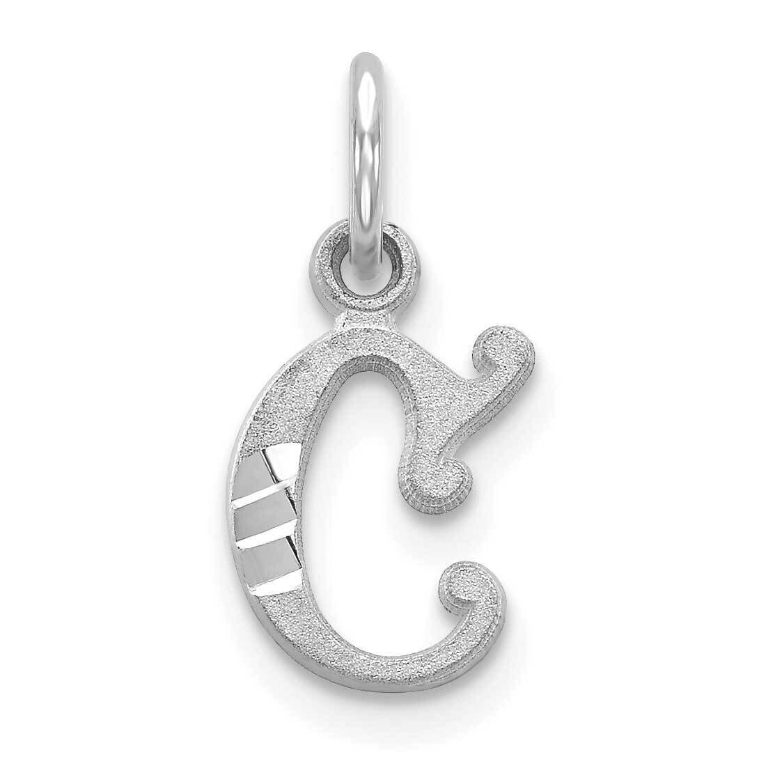 Diamond-Cut Initial C Charm 10k White Gold 10WCH139-C, MPN: 10WCH139-C,