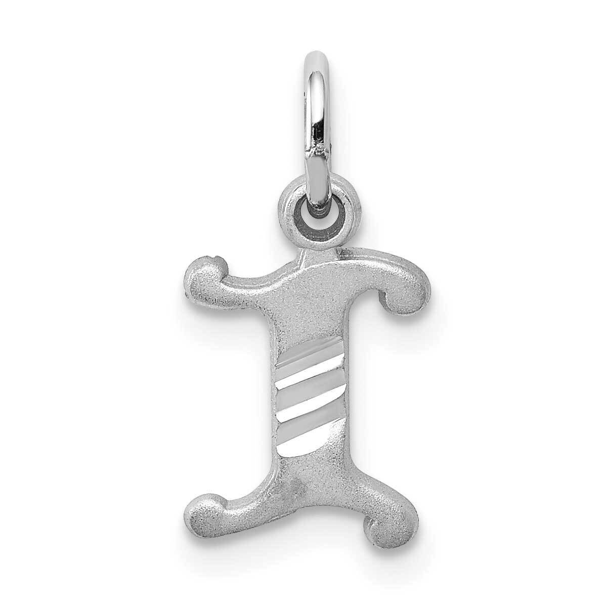 Initial I Charm 10k White Gold Diamond-cut 10WCH139-I, MPN: 10WCH139-I,
