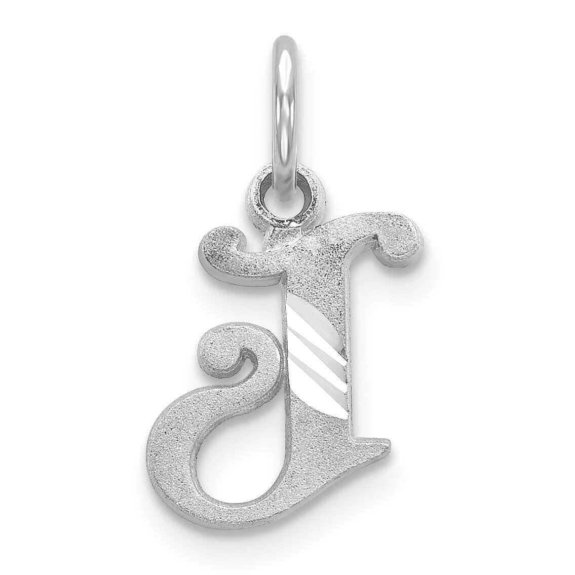 Initial J Charm 10k White Gold Diamond-cut 10WCH139-J, MPN: 10WCH139-J,