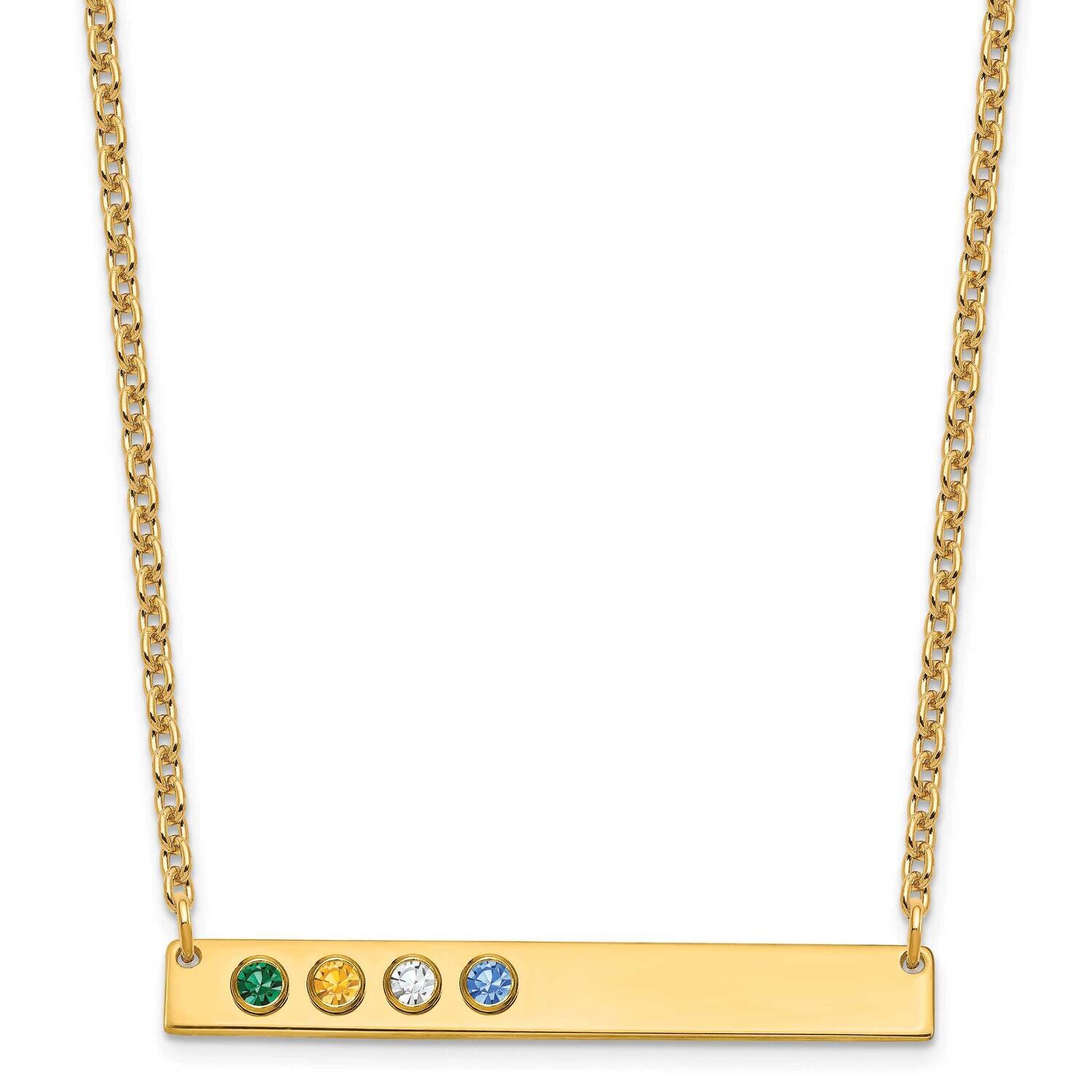 4 Birthstone with 18k Gold Bezel Large Bar Necklace 10k Gold 10XNA1085/4Y, MPN: 10XNA1085/4Y,