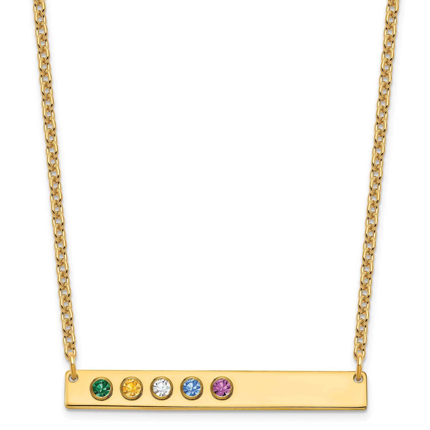 5 Birthstone with 18k Gold Bezel Large Bar Necklace 14k Gold 10XNA1085/5Y, MPN: 10XNA1085/5Y,