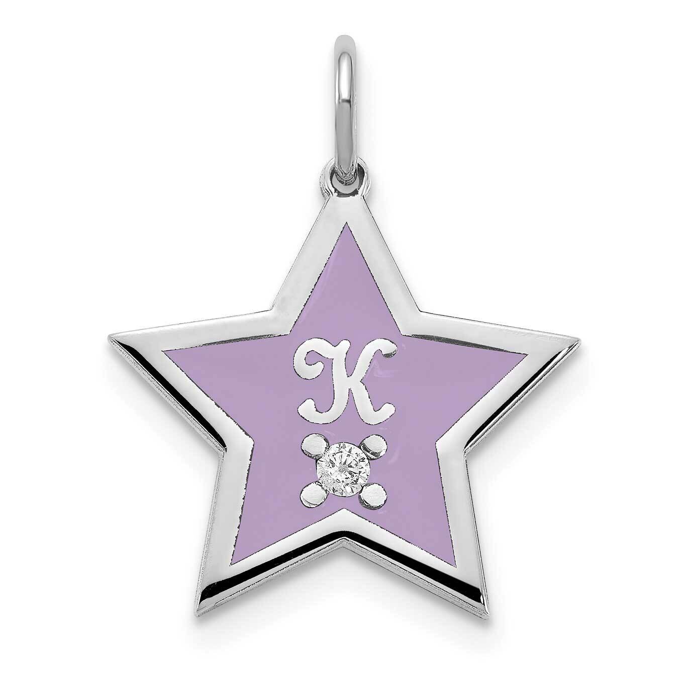 Initial Epoxied Star with Diamond Charm 10k White Gold 10XNA1161W, MPN: 10XNA1161W,