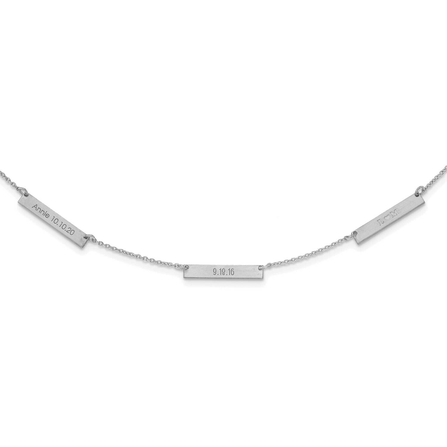 3 Station Necklace 10k White Gold Brushed 10XNA1176/3W, MPN: 10XNA1176/3W,