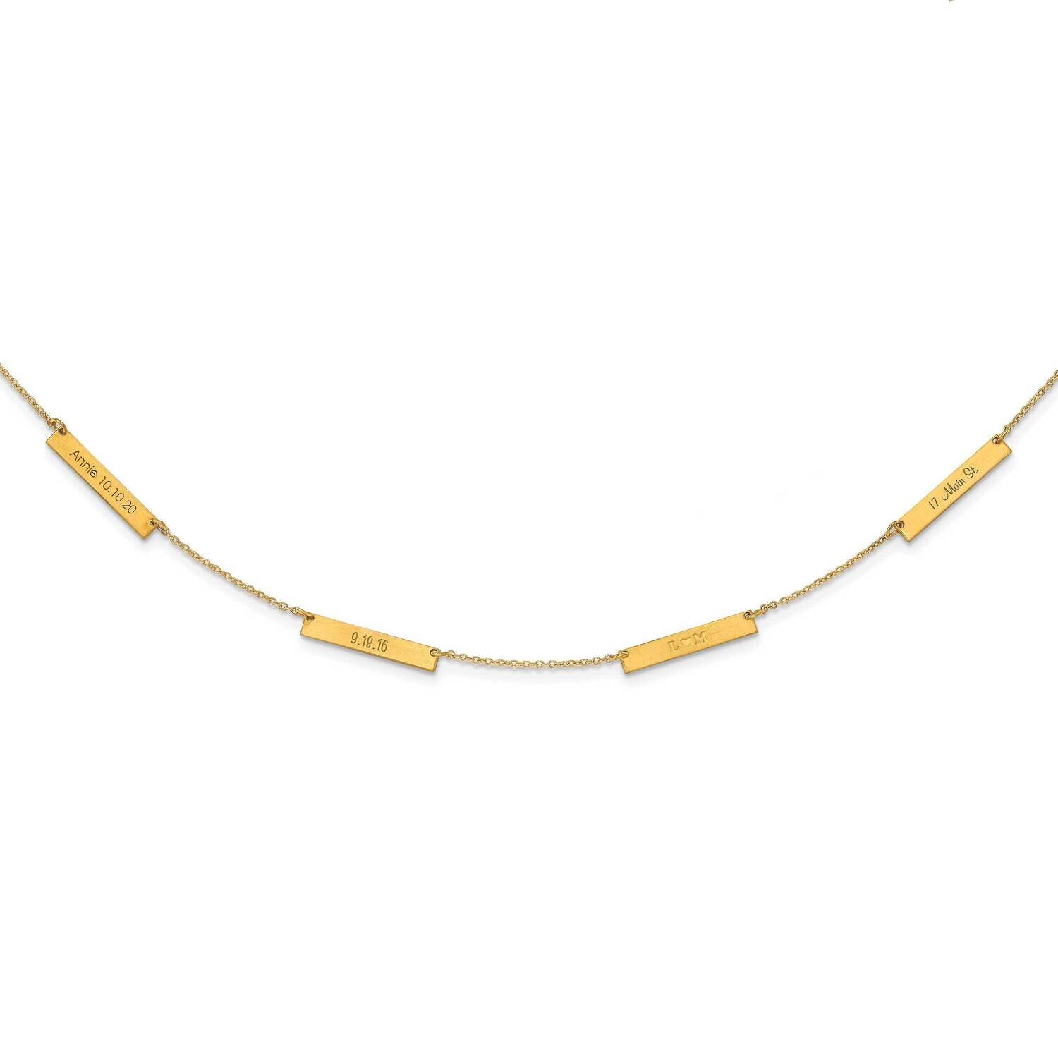 4 Station Necklace 10k Gold Brushed 10XNA1176/4Y, MPN: 10XNA1176/4Y,