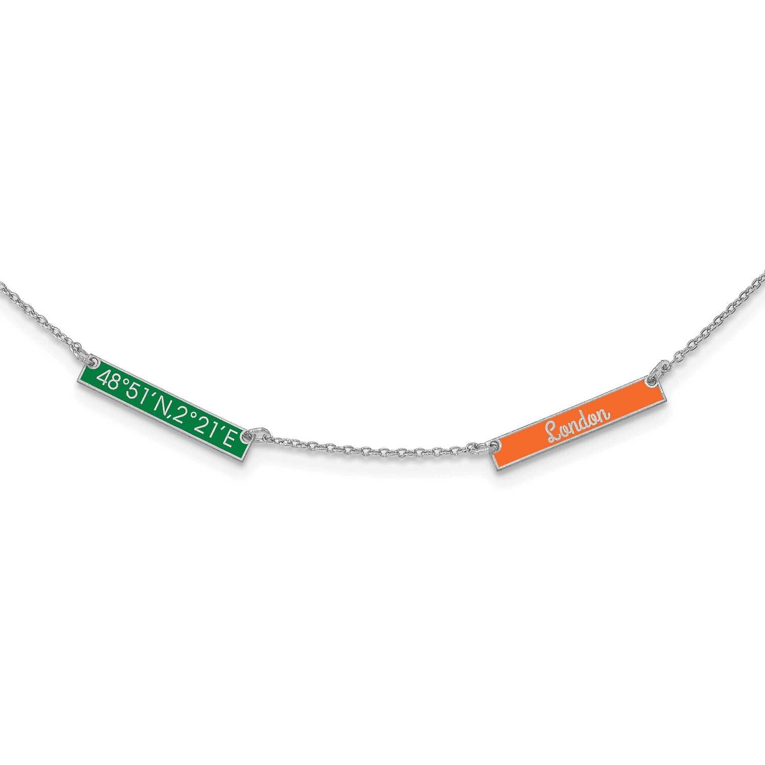 Epoxied 2 Station Necklace 10k White Gold Brushed 10XNA1179/2W, MPN: 10XNA1179/2W,