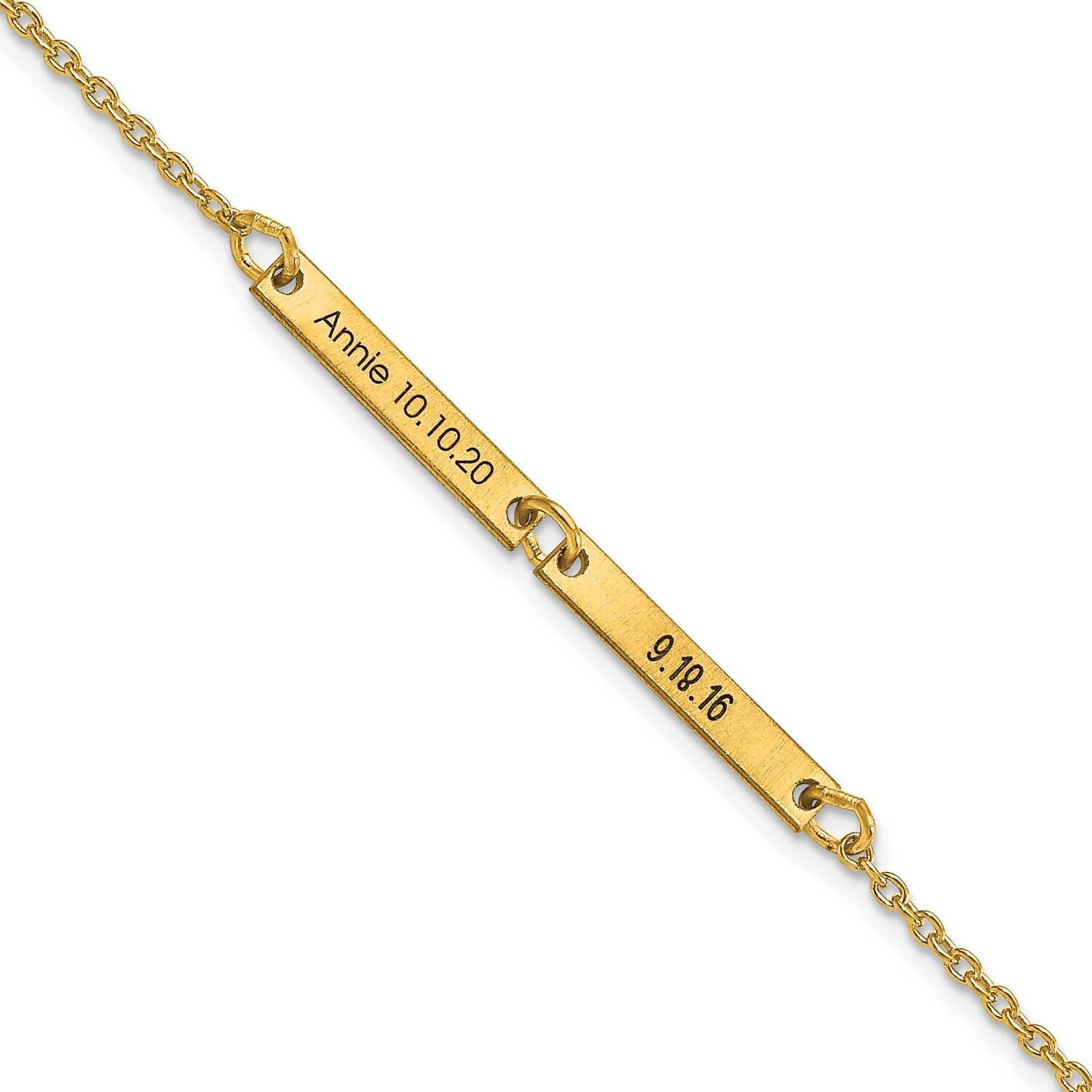 2 Station Bracelet 7 Inch 10k Gold Brushed 10XNA1180/2Y, MPN: 10XNA1180/2Y,