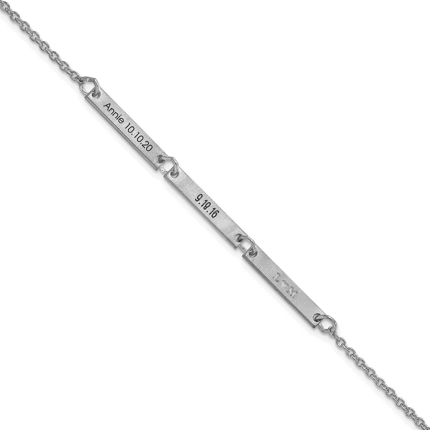 3 Station Bracelet 7 Inch 10k White Gold Brushed 10XNA1180/3W, MPN: 10XNA1180/3W,