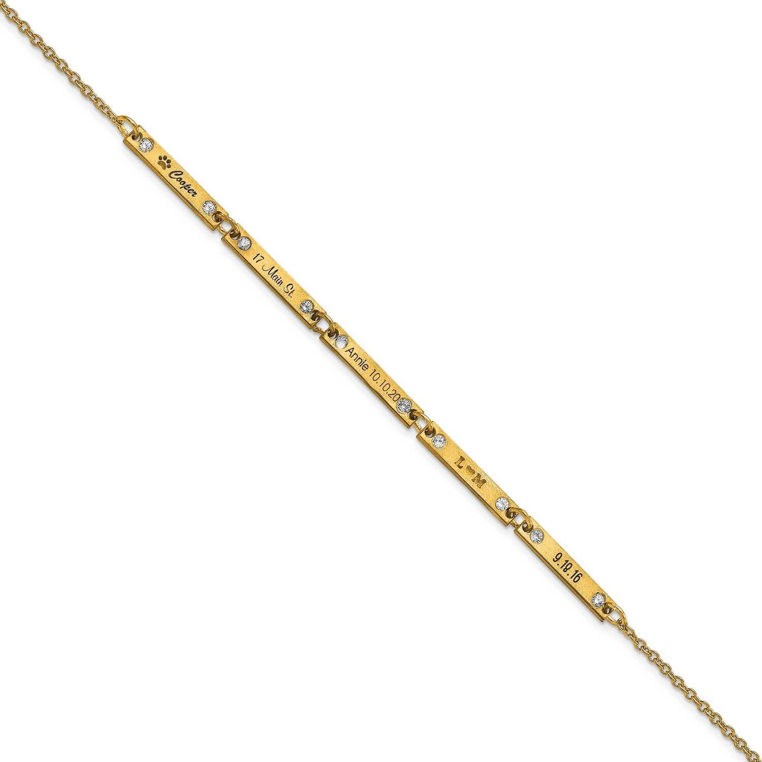 Brushed 5 Station Diamond Bracelet 7 Inch 10k Gold 10XNA1181/5Y, MPN: 10XNA1181/5Y,