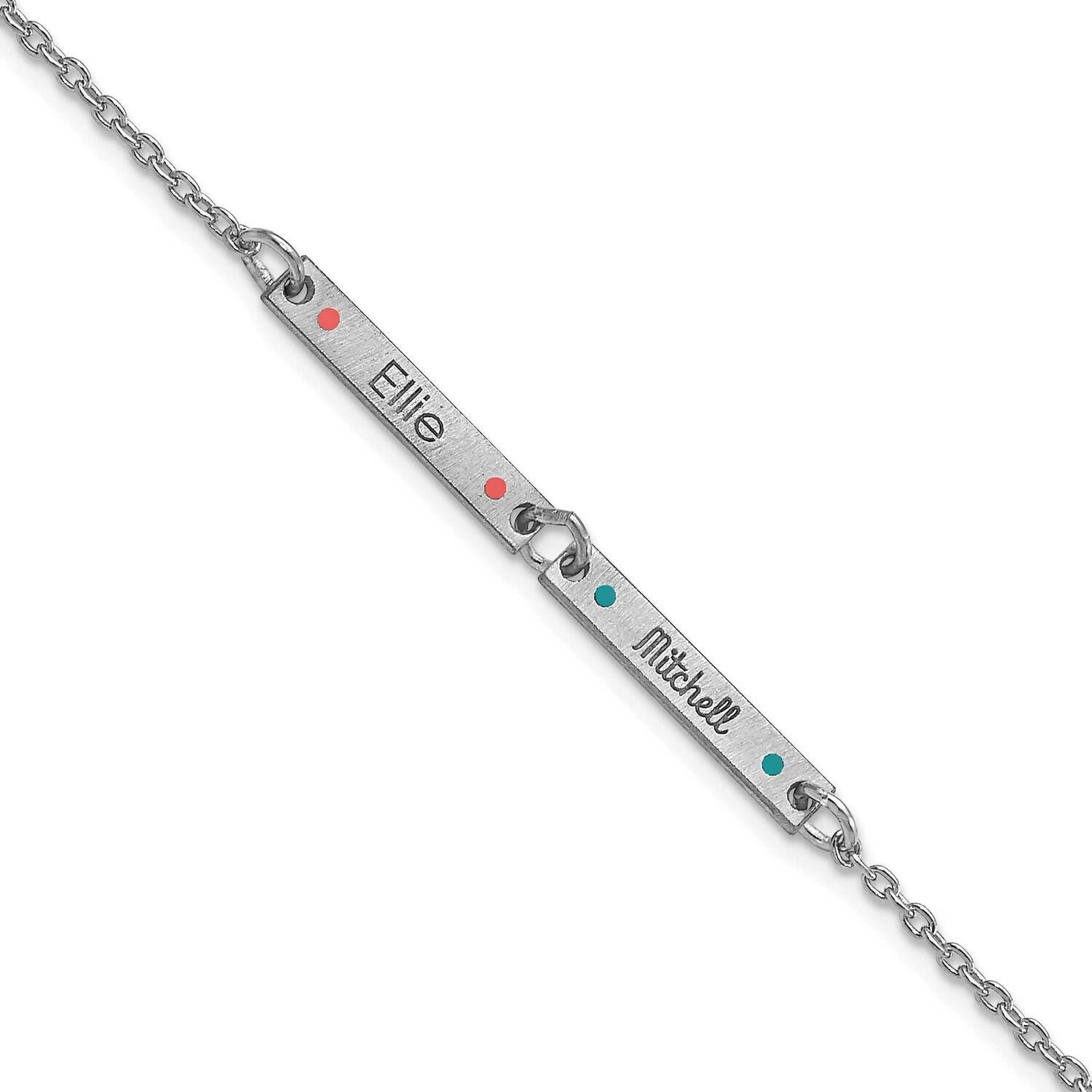2 Station with Epoxy Bracelet 7 Inch 10k White Gold Brushed 10XNA1182/2W, MPN: 10XNA1182/2W,