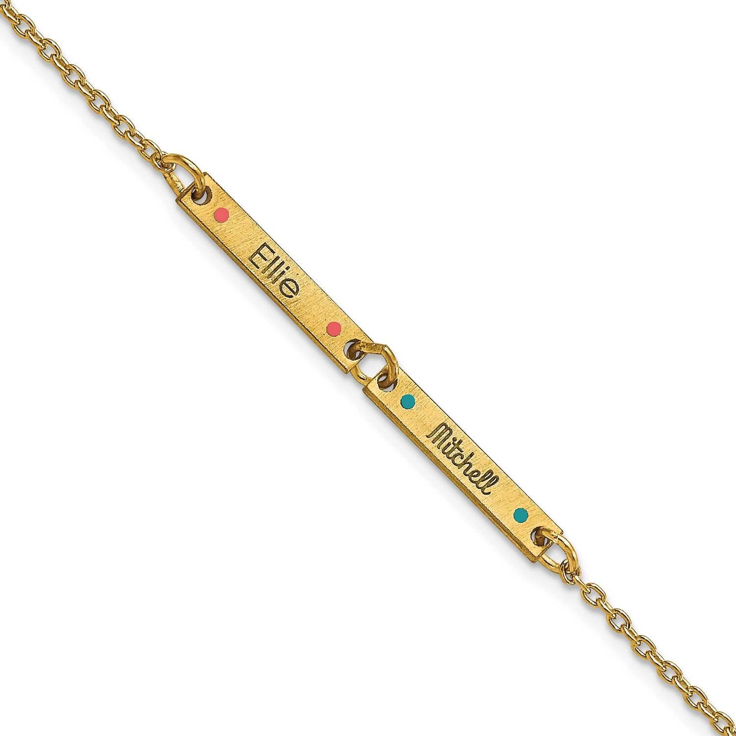 2 Station with Epoxy Bracelet 7 Inch 10k Gold Brushed 10XNA1182/2Y, MPN: 10XNA1182/2Y,