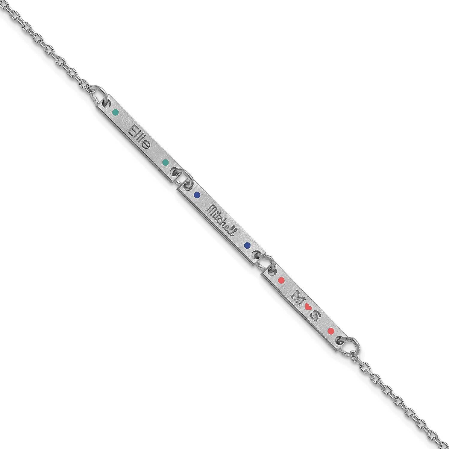 3 Station with Epoxy Bracelet 7 Inch 10k White Gold Brushed 10XNA1182/3W, MPN: 10XNA1182/3W,