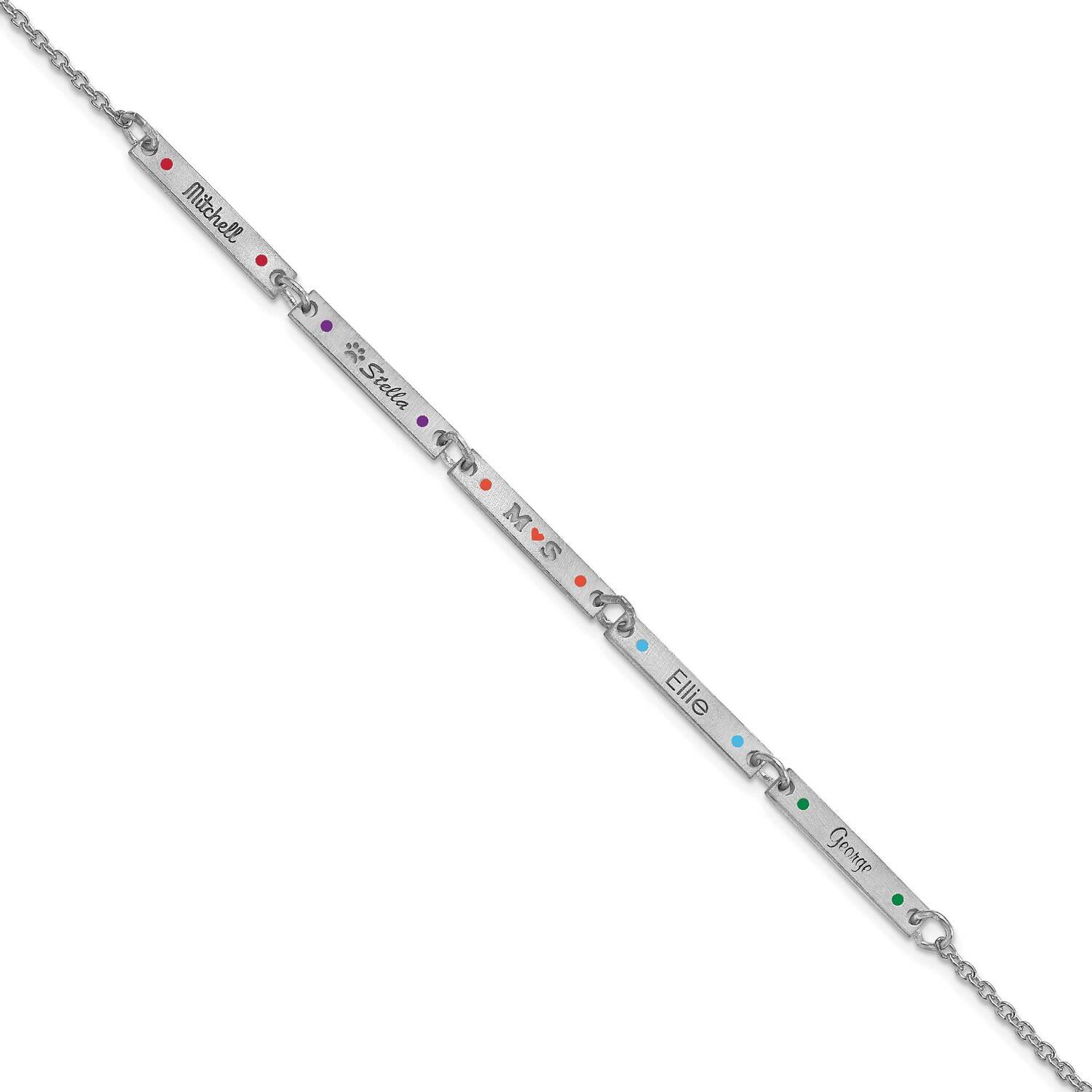 5 Station with Epoxy Bracelet 7 Inch 10k White Gold Brushed 10XNA1182/5W, MPN: 10XNA1182/5W,