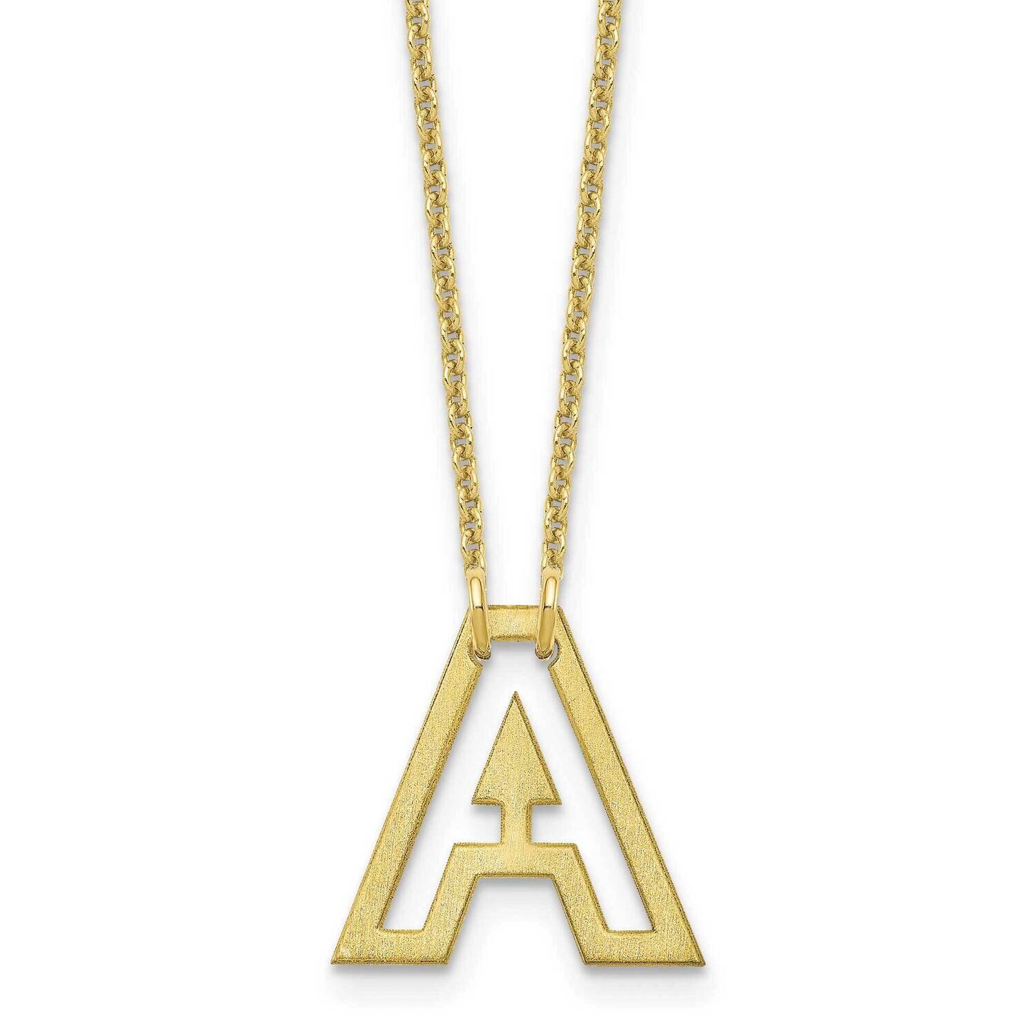 Brushed Letter A Necklace 10k Gold Small 10XNA1184Y/A, MPN: 10XNA1184Y/A,