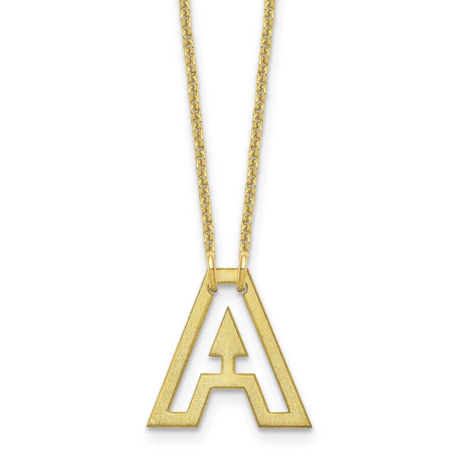 Brushed Letter E Necklace 10k Gold Small 10XNA1184Y/E
