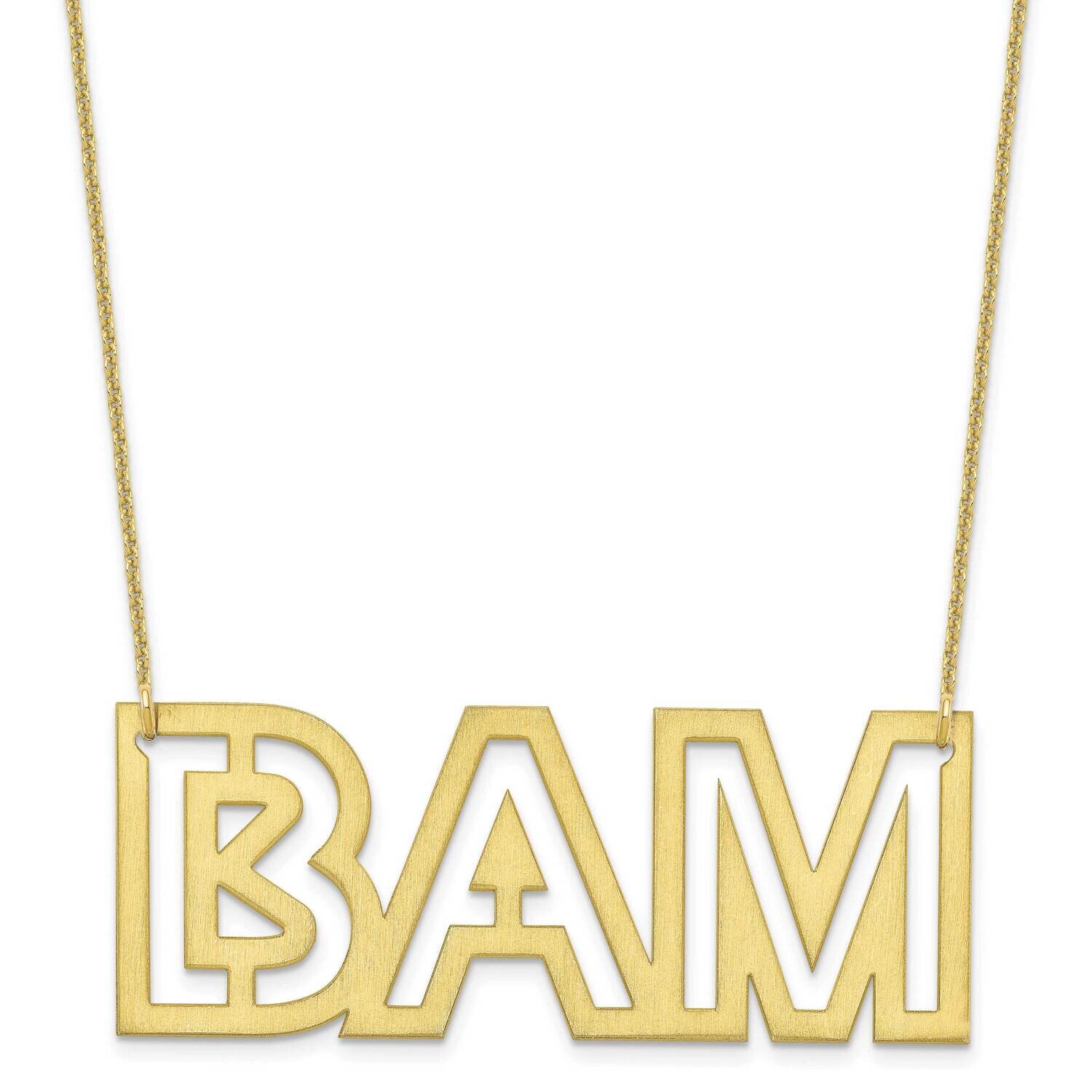 Large Brushed 3 Letter Necklace 10k Gold 10XNA1189Y, MPN: 10XNA1189Y,