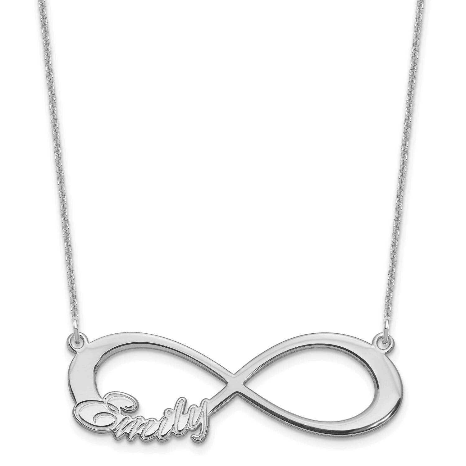 1 Name Infinity Necklace 10k White Gold 10XNA1190W