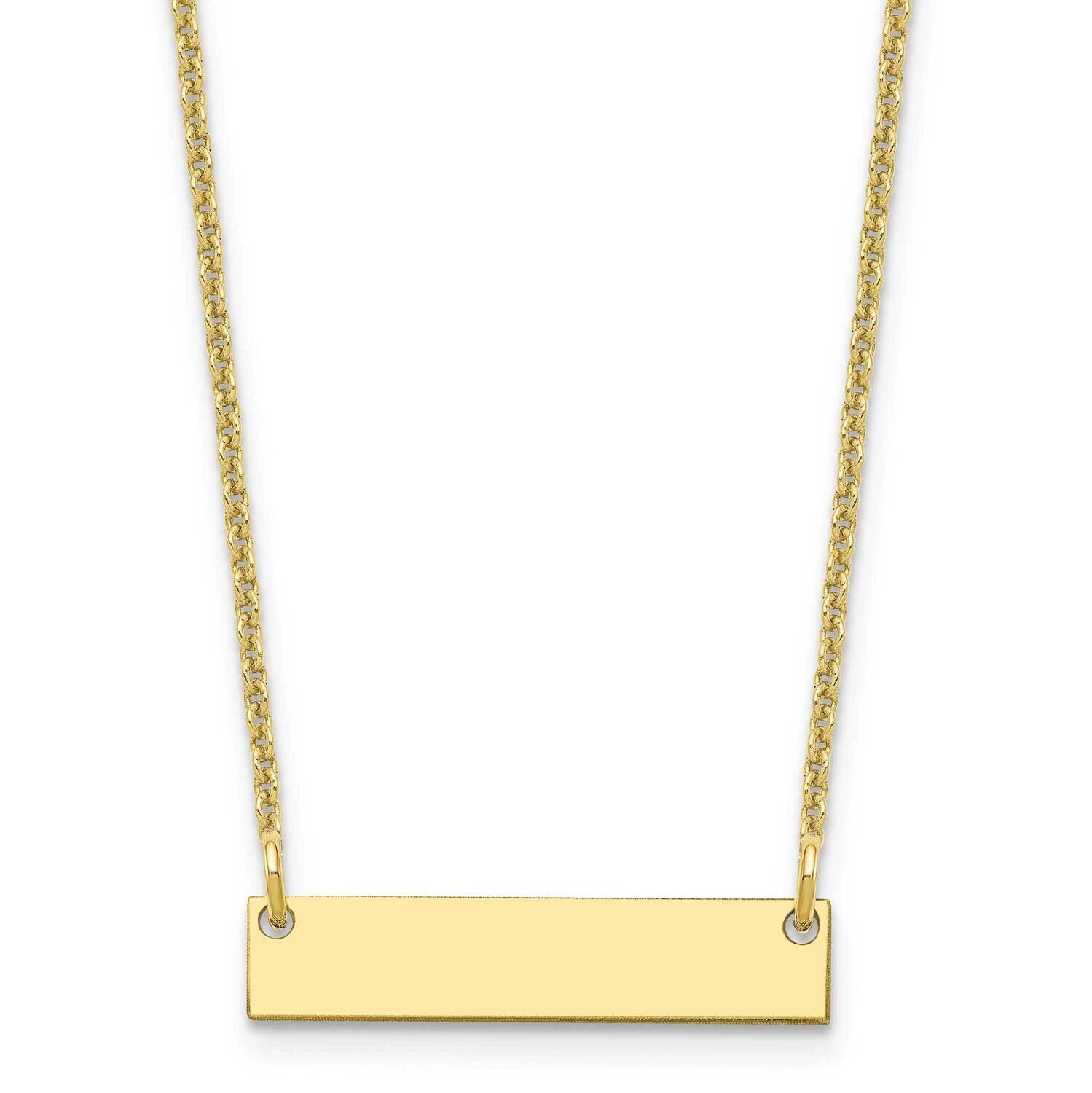Polished Blank Bar Necklace 10k Gold Small 10XNA1197Y