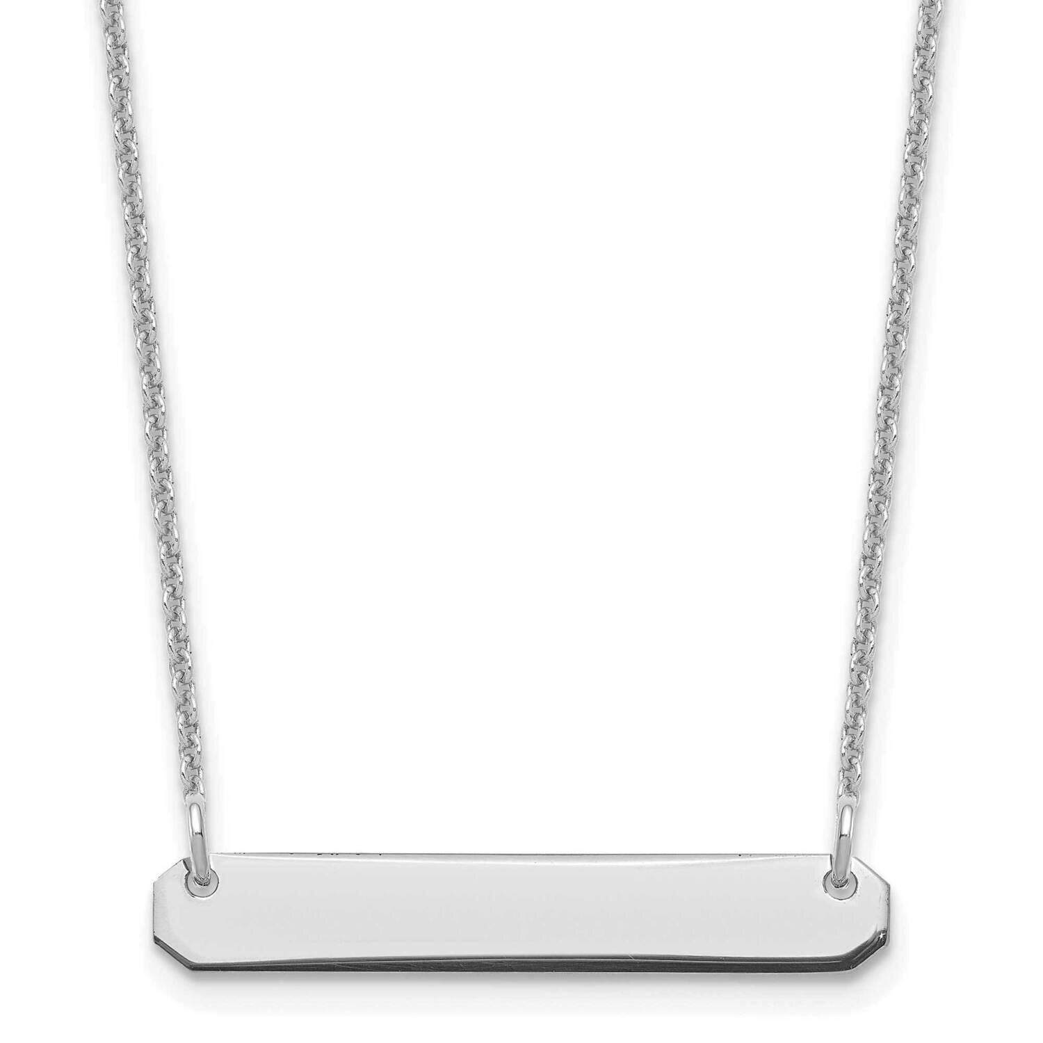 Polished Blank Bar Necklace 10k White Gold Small 10XNA1198W, MPN: 10XNA1198W,