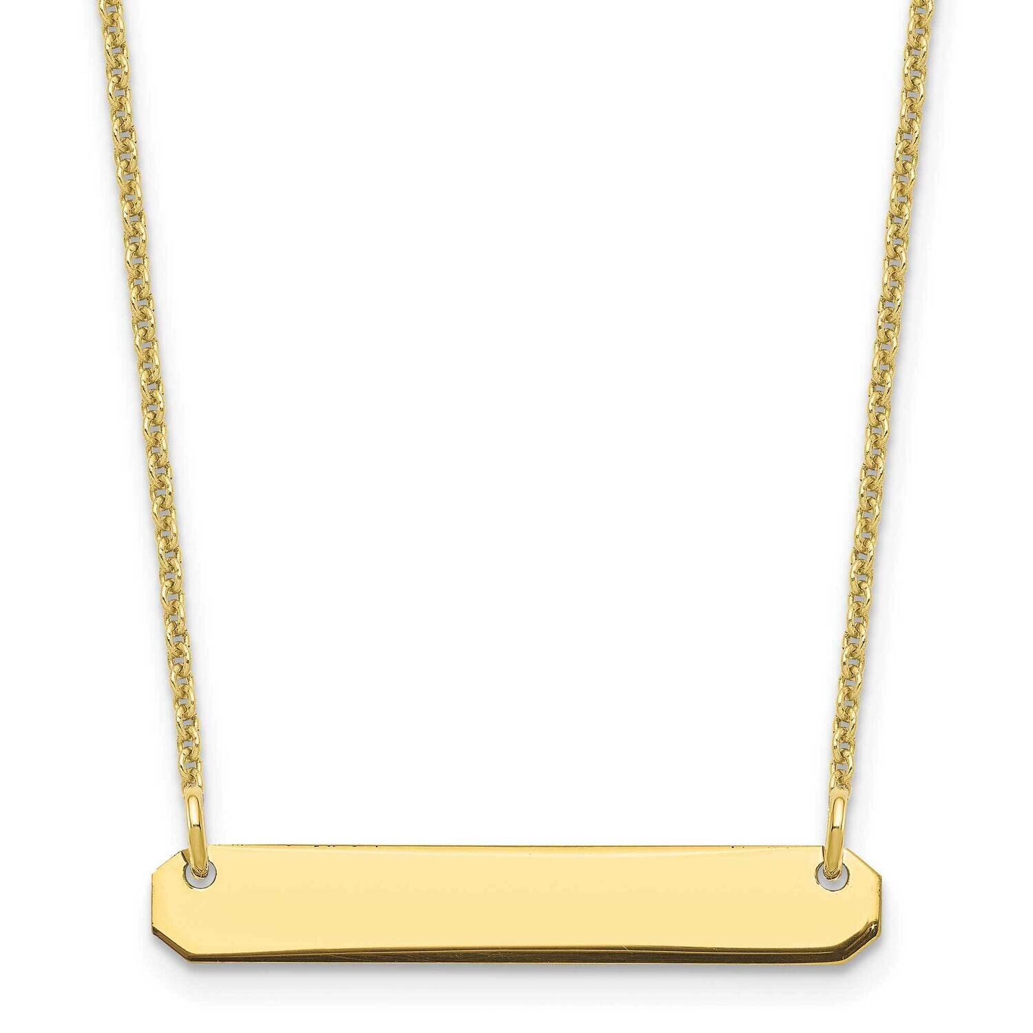 Polished Blank Bar Necklace 10k Gold Small 10XNA1198Y, MPN: 10XNA1198Y, 196904159101