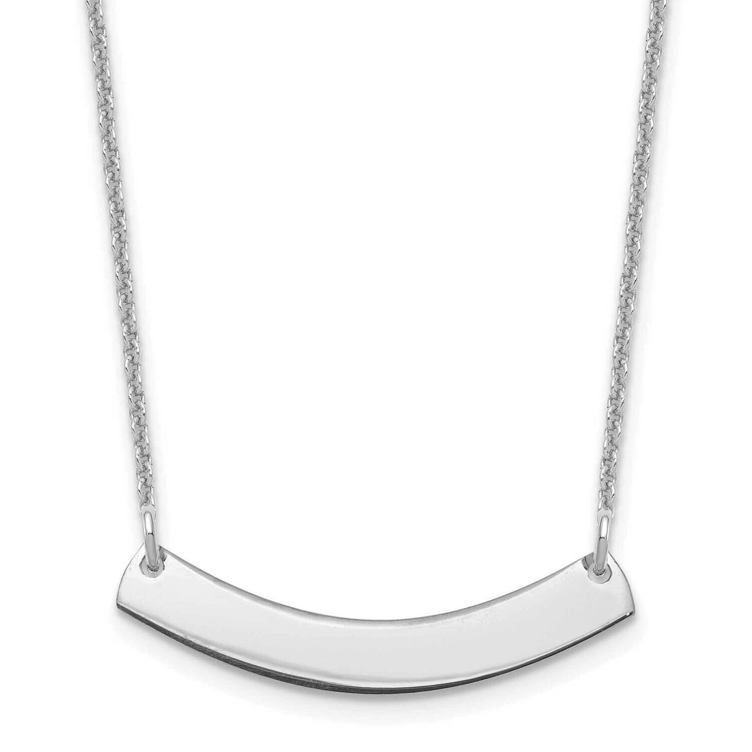 Polished Curved Blank Bar Necklace 10k White Gold Small 10XNA1200W, MPN: 10XNA1200W,