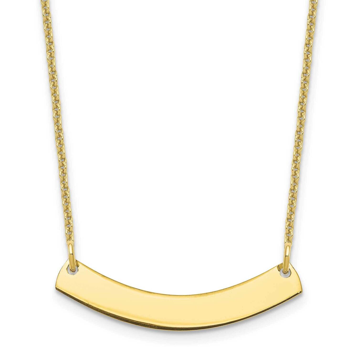 Polished Curved Blank Bar Necklace 10k Gold Small 10XNA1200Y