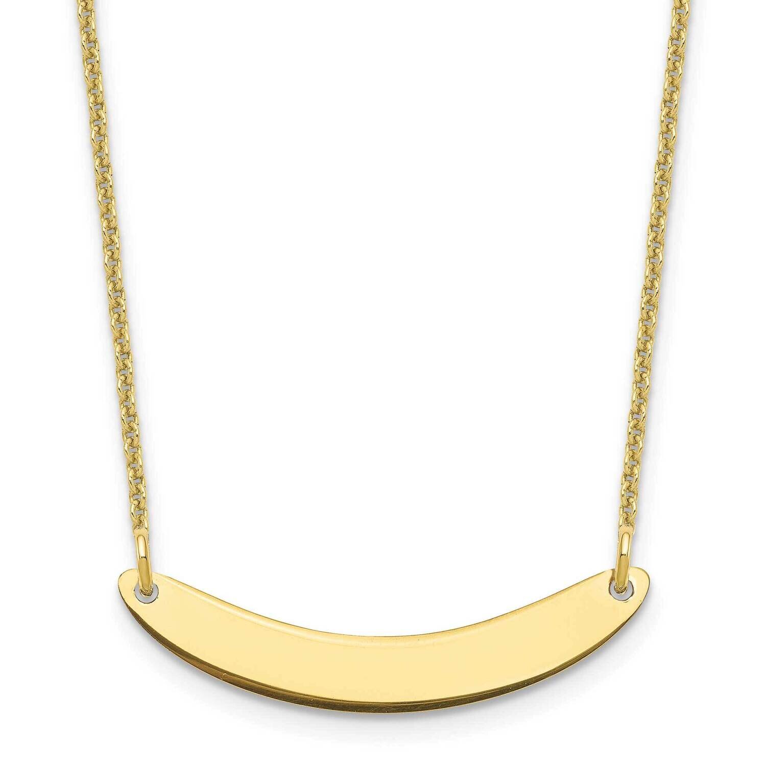 Polished Curved Blank Bar Necklace 10k Gold Small 10XNA1201Y, MPN: 10XNA1201Y, 196904159071