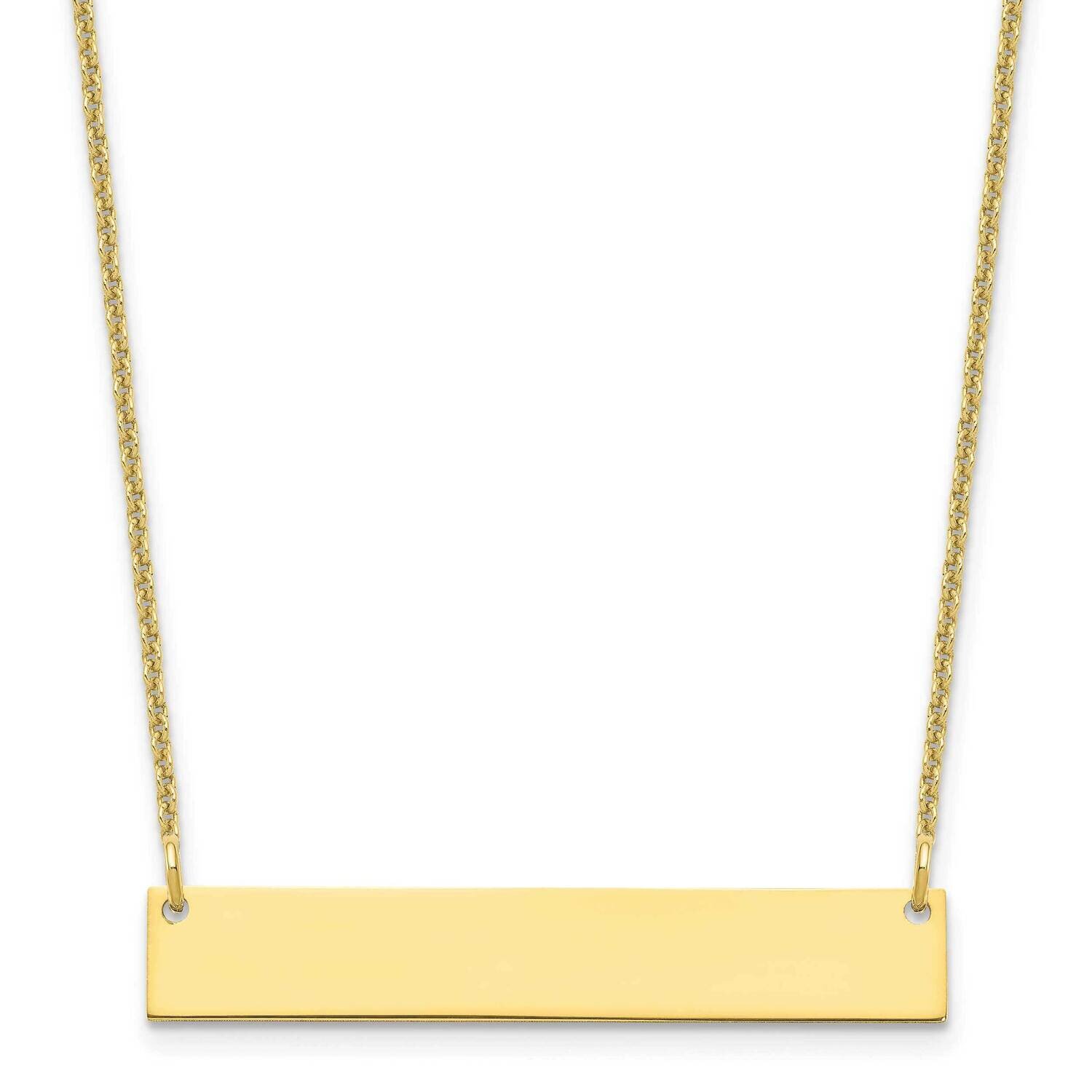 Polished Blank Bar Necklace 10k Gold Medium 10XNA1202Y, MPN: 10XNA1202Y, 196904159064