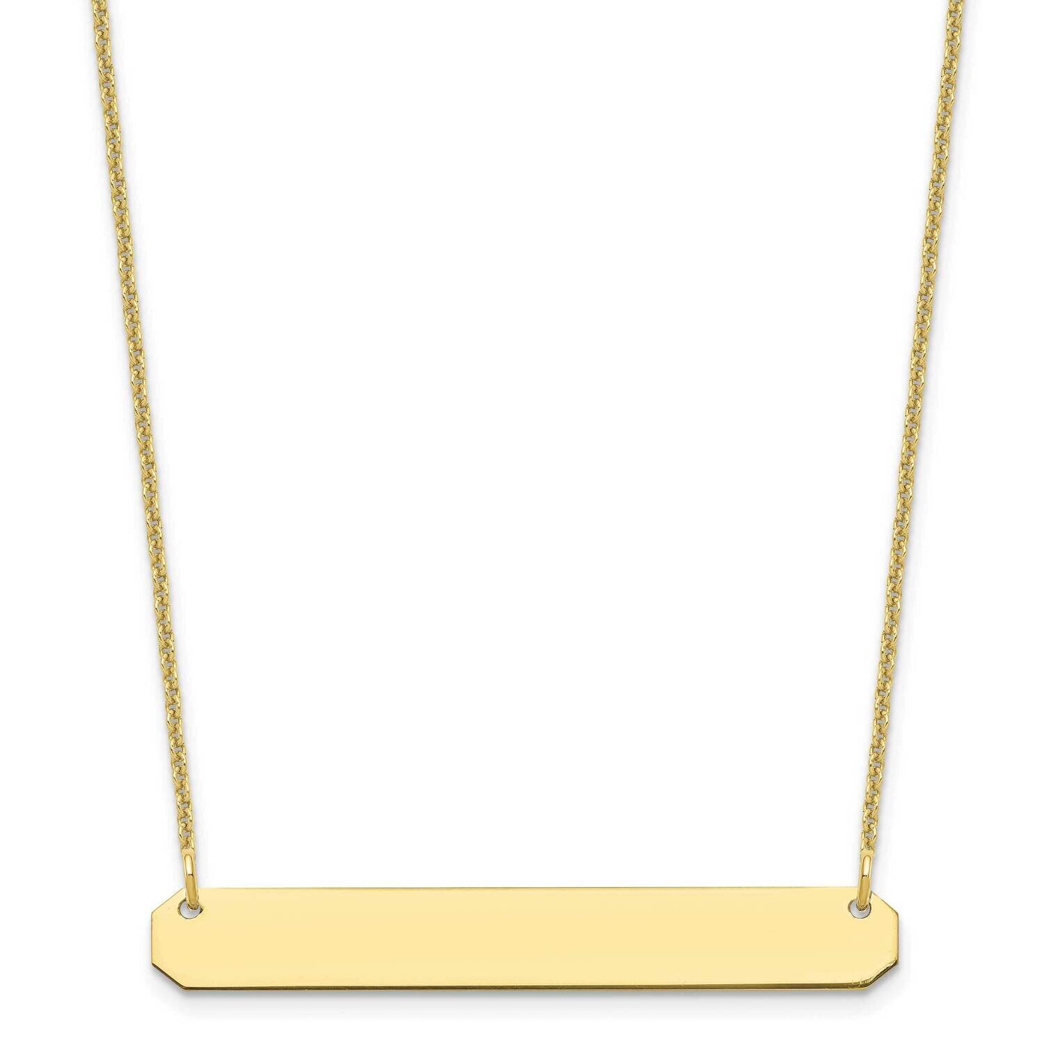 Polished Blank Bar Necklace 10k Gold Medium 10XNA1203Y