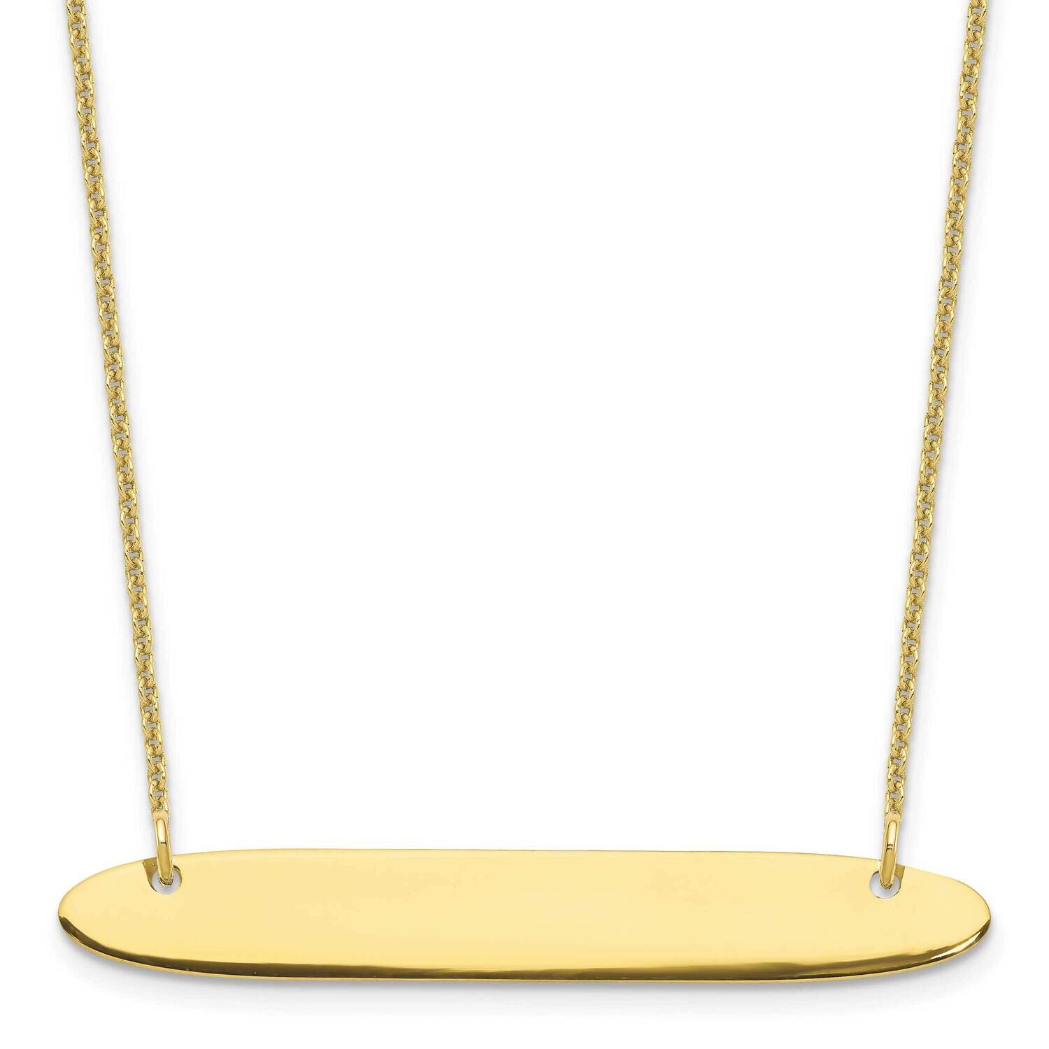 Polished Oblong Blank Bar Necklace 10k Gold Medium 10XNA1204Y