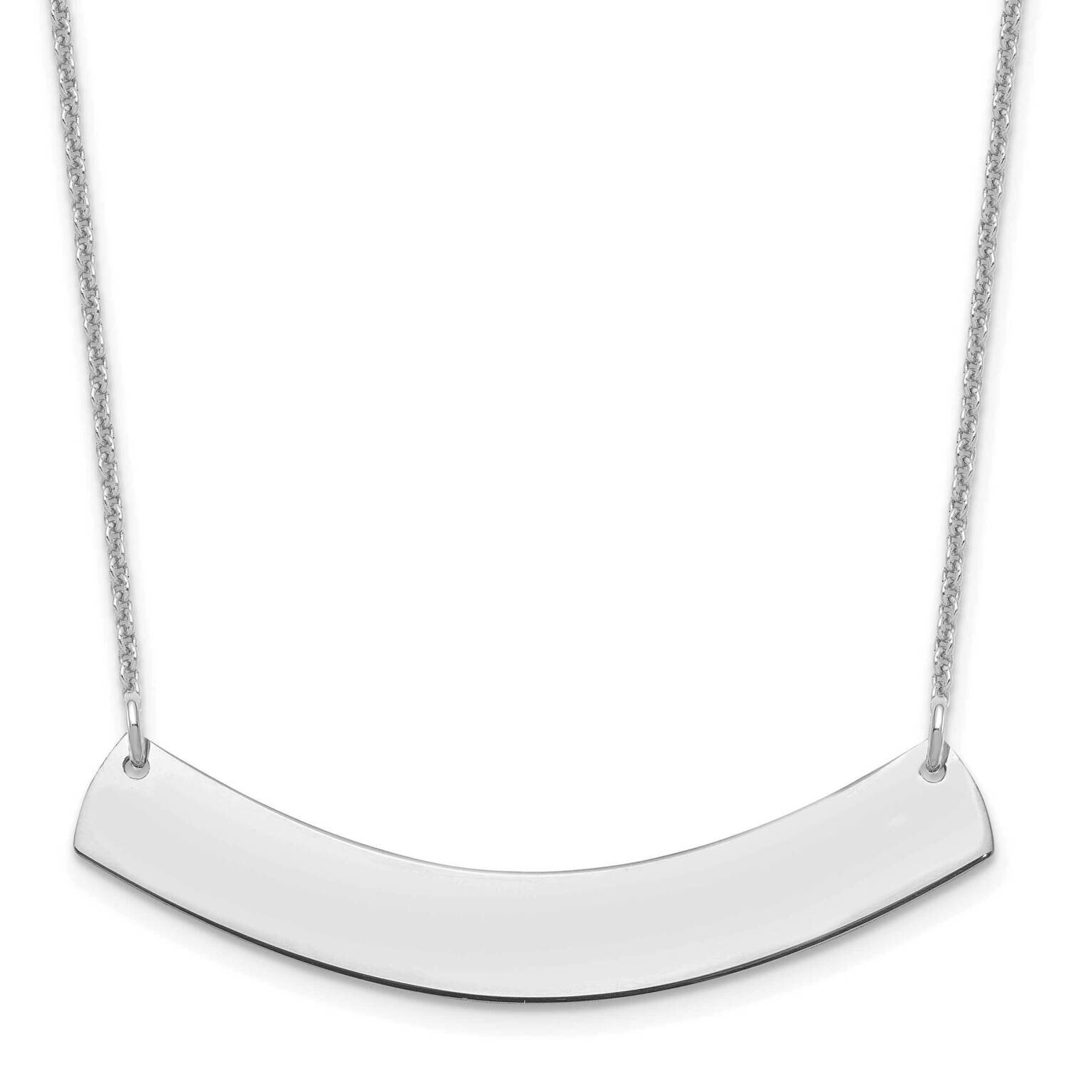 Polished Curved Blank Bar Necklace 10k White Gold Medium 10XNA1205W, MPN: 10XNA1205W,
