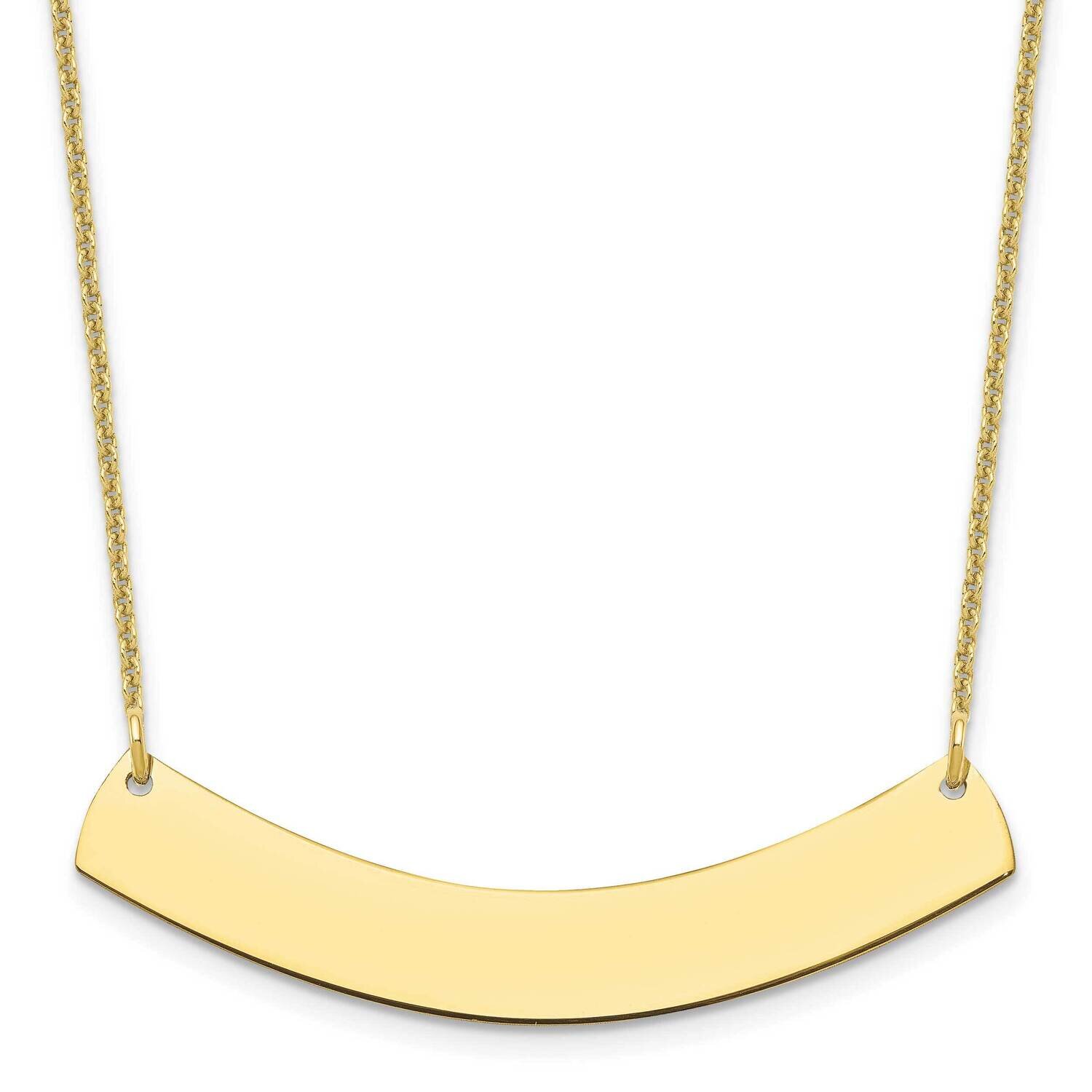 Polished Curved Blank Bar Necklace 10k Gold Medium 10XNA1205Y, MPN: 10XNA1205Y, 196904159033