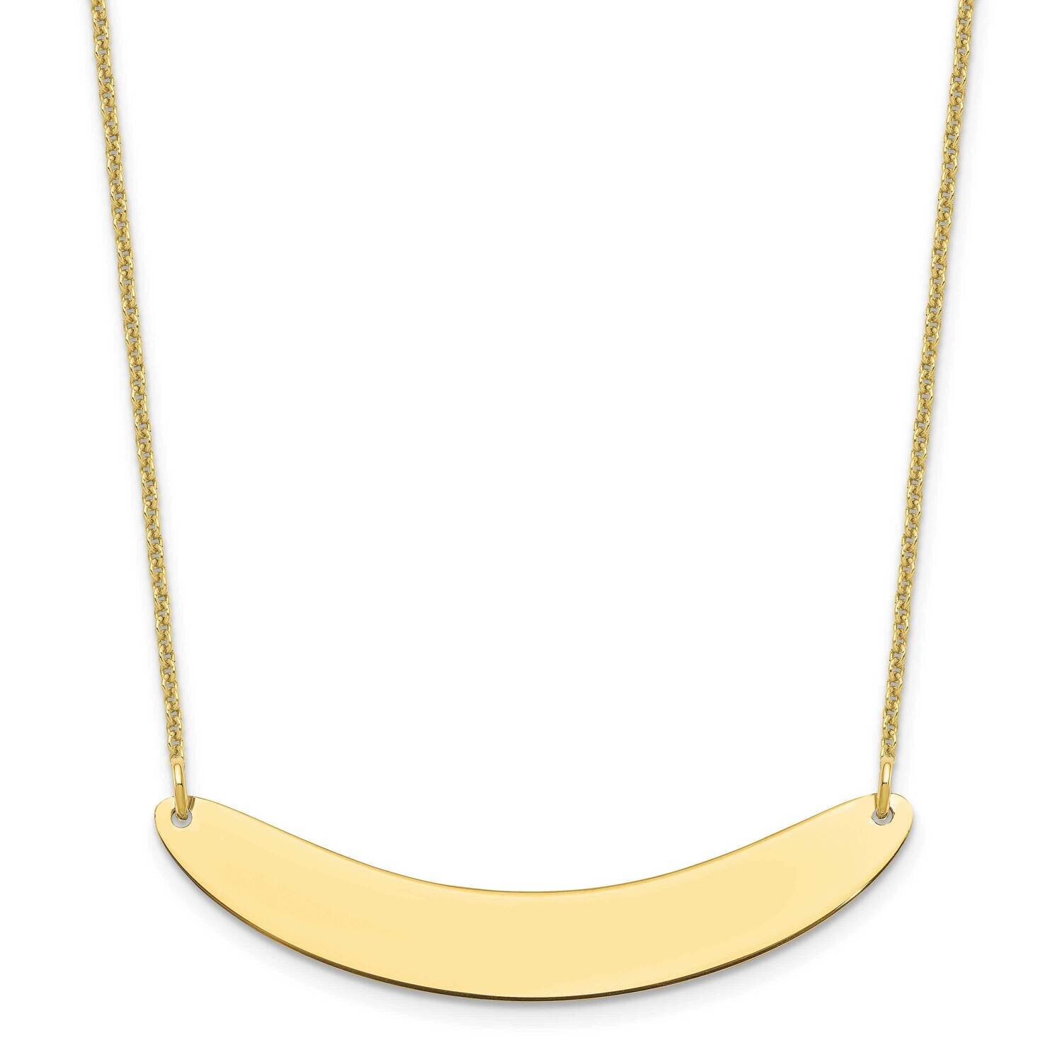 Polished Curved Blank Bar Necklace 10k Gold Medium 10XNA1206Y
