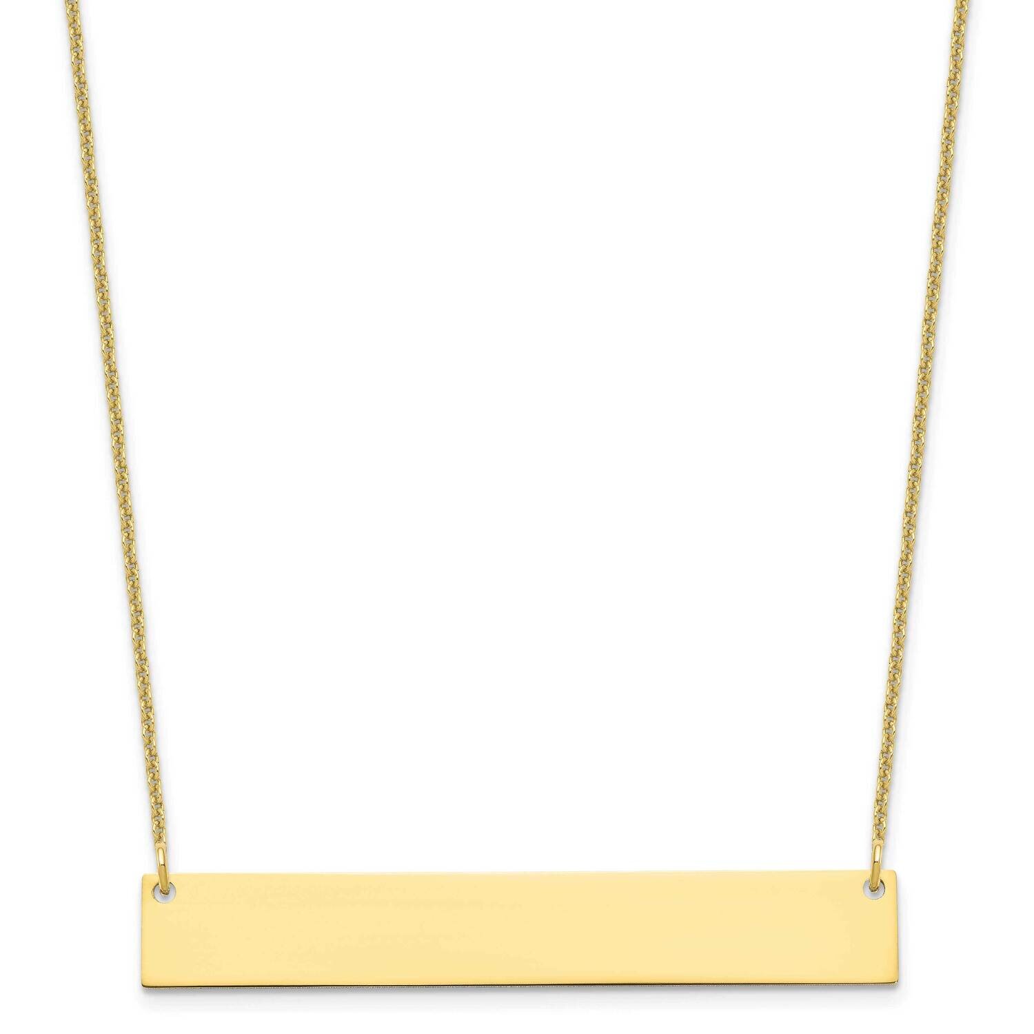 Polished Blank Bar Necklace 10k Gold Large 10XNA1207Y