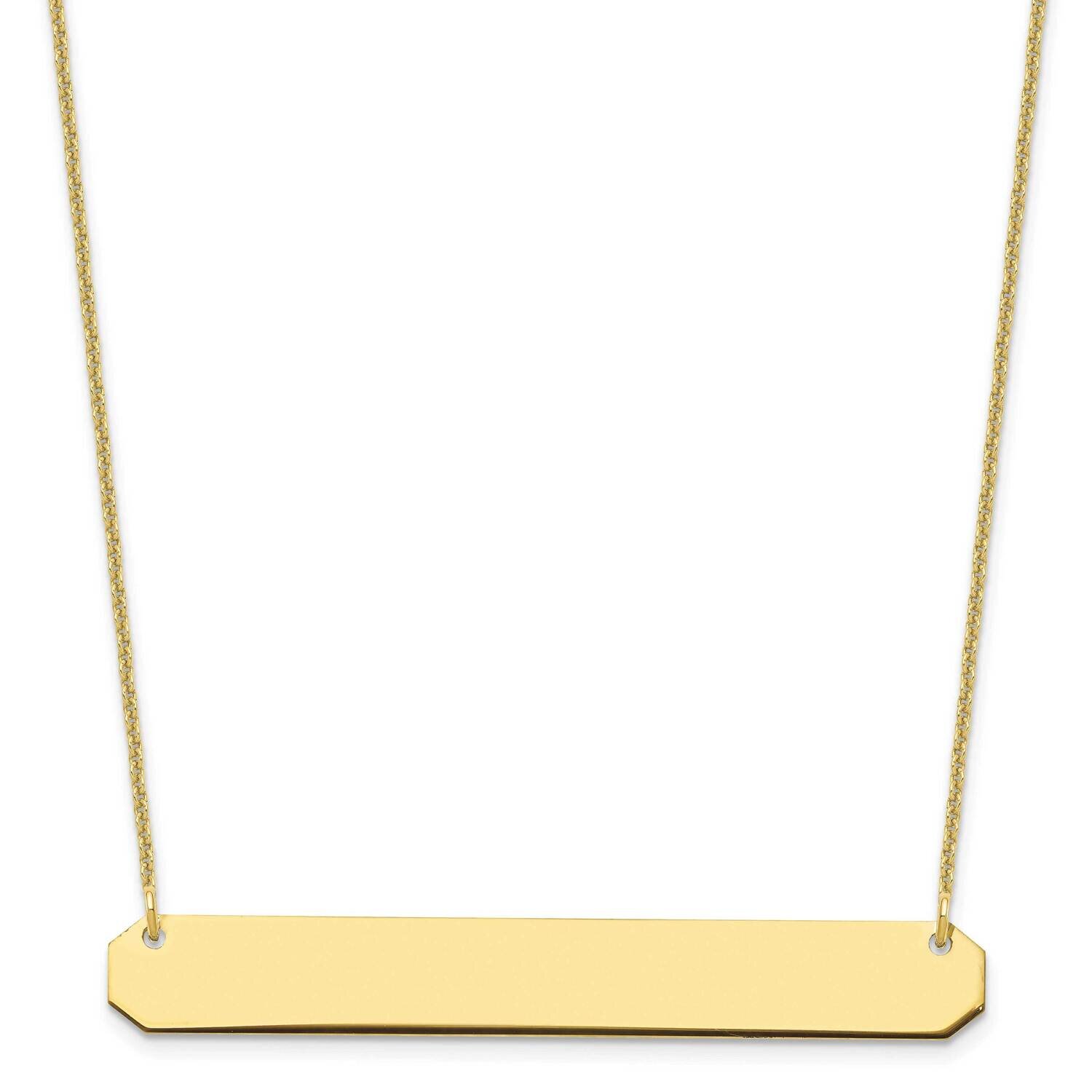 Polished Blank Bar Necklace 10k Gold Large 10XNA1208Y, MPN: 10XNA1208Y,