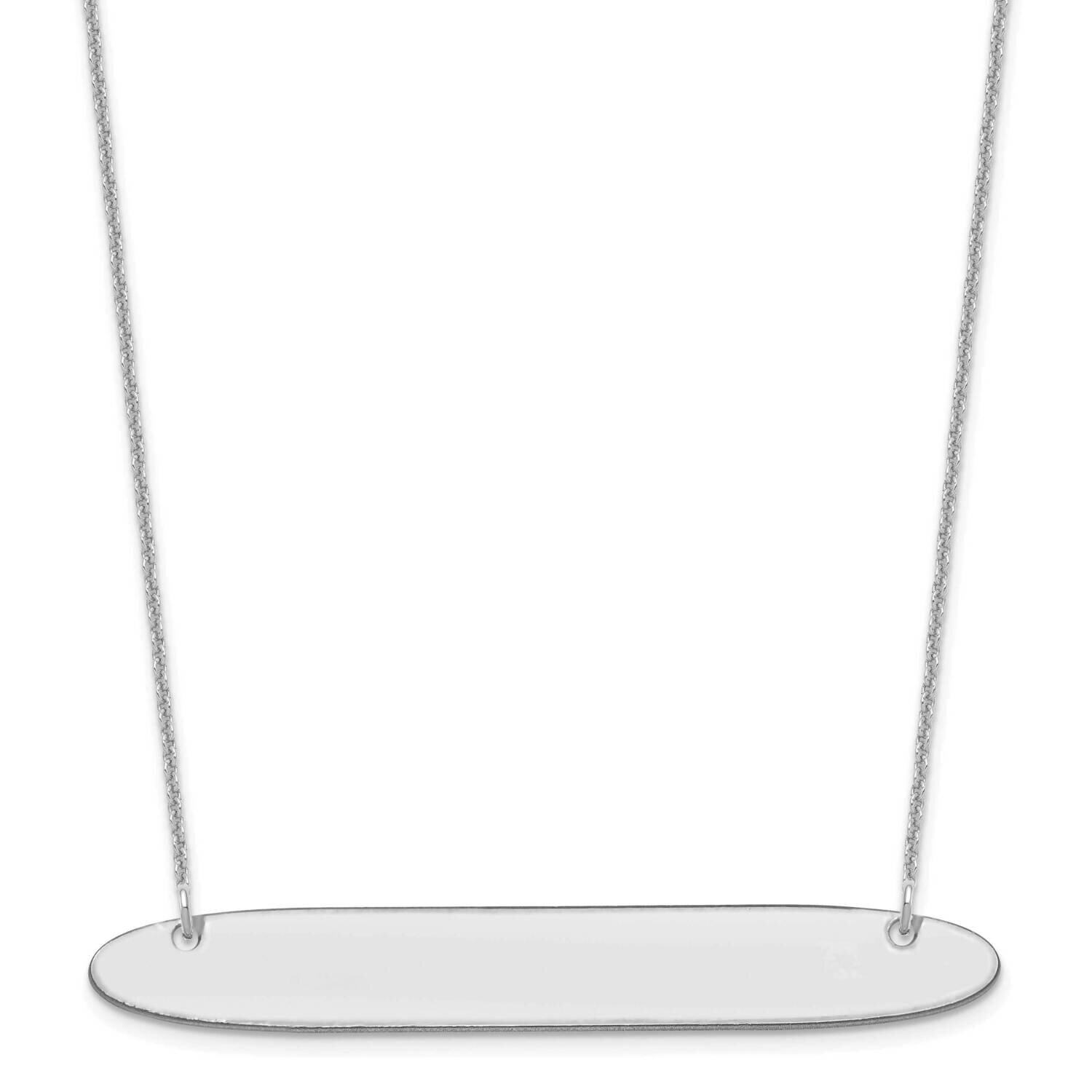 Polished Oblong Blank Bar Necklace 10k White Gold Large 10XNA1209W, MPN: 10XNA1209W,