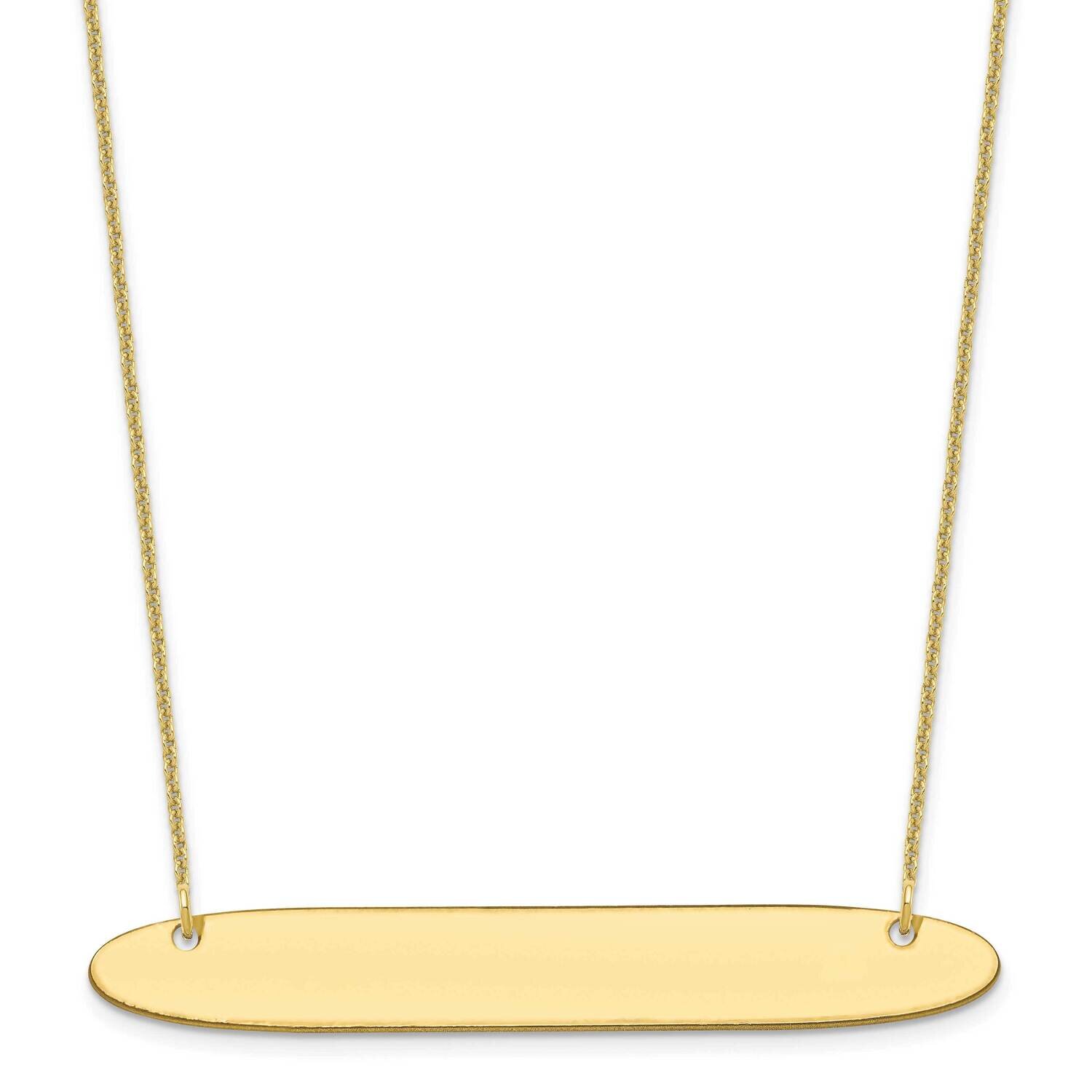 Polished Oblong Blank Bar Necklace 10k Gold Large 10XNA1209Y, MPN: 10XNA1209Y,
