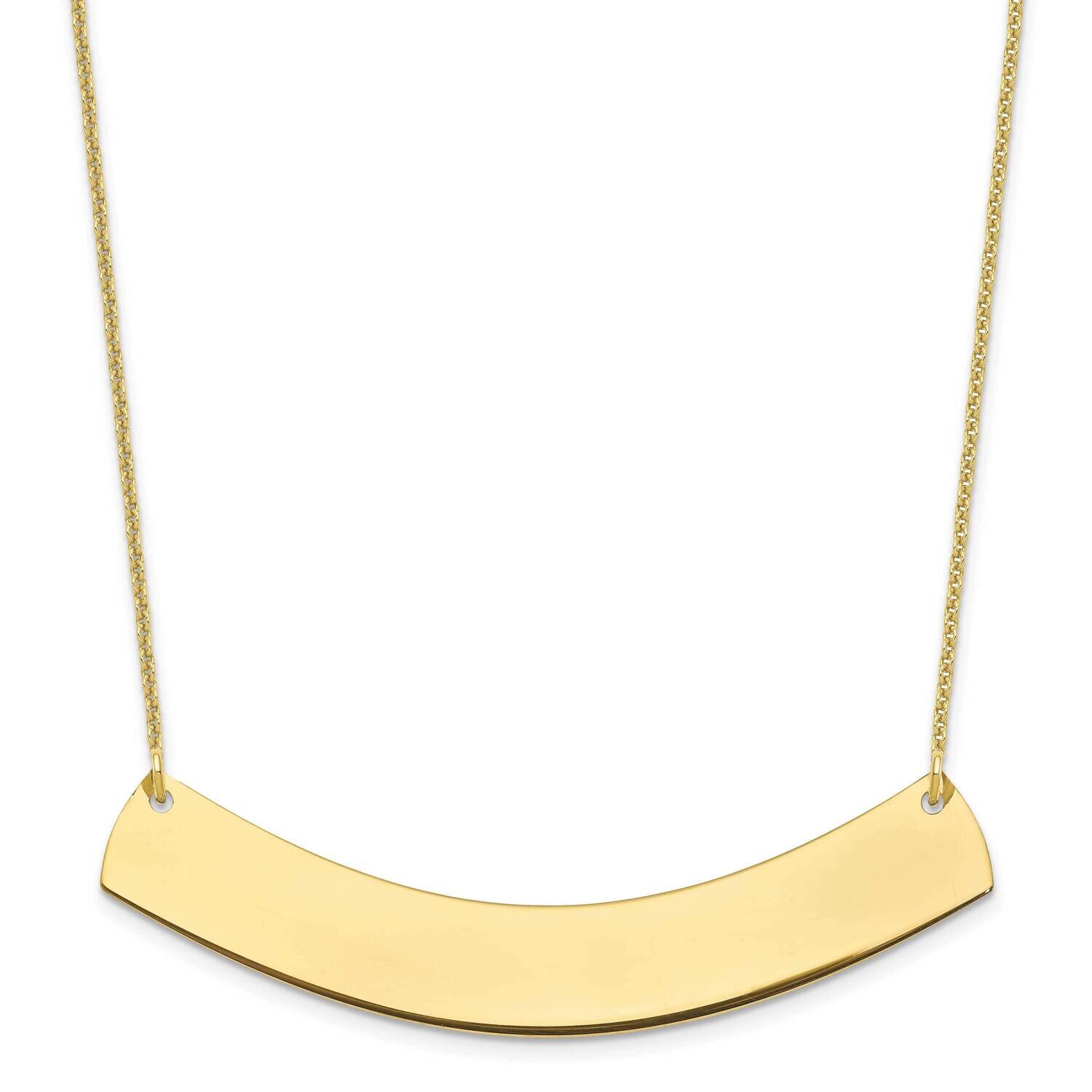 Polished Curved Blank Bar Necklace 10k Gold Large 10XNA1210Y, MPN: 10XNA1210Y,